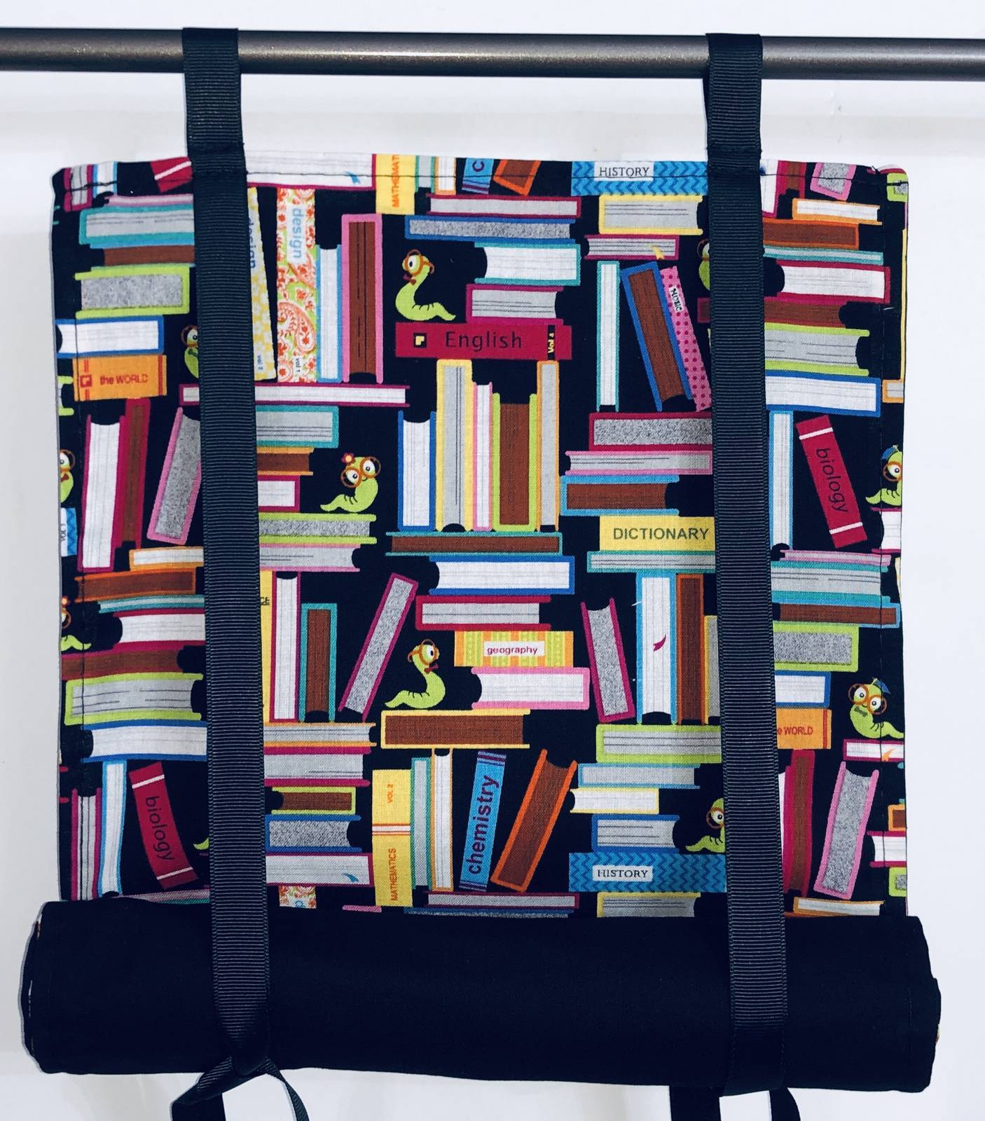 Classroom Door Window Curtain Bookworm Book Shelf Roll Up Privacy School Panel