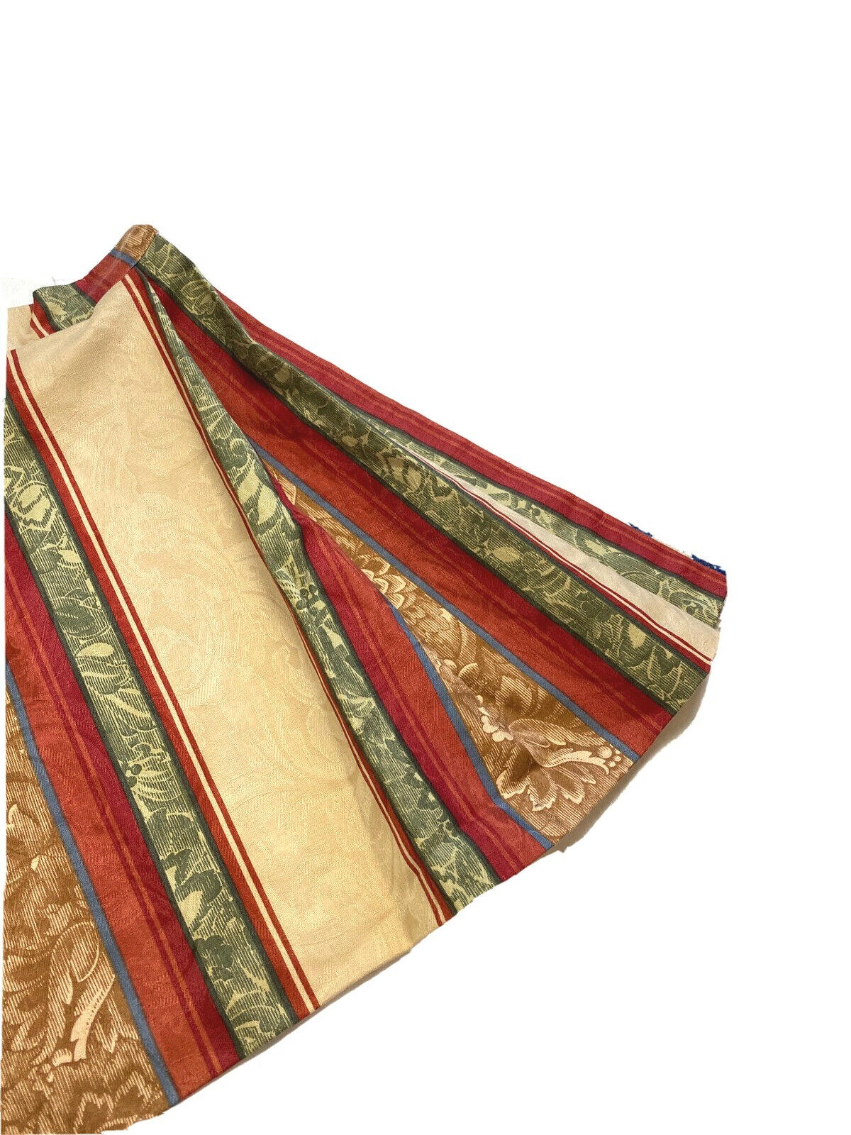 3 Custom Made Luxury Valances Window Treatments Curtains Red Green Stripe Design