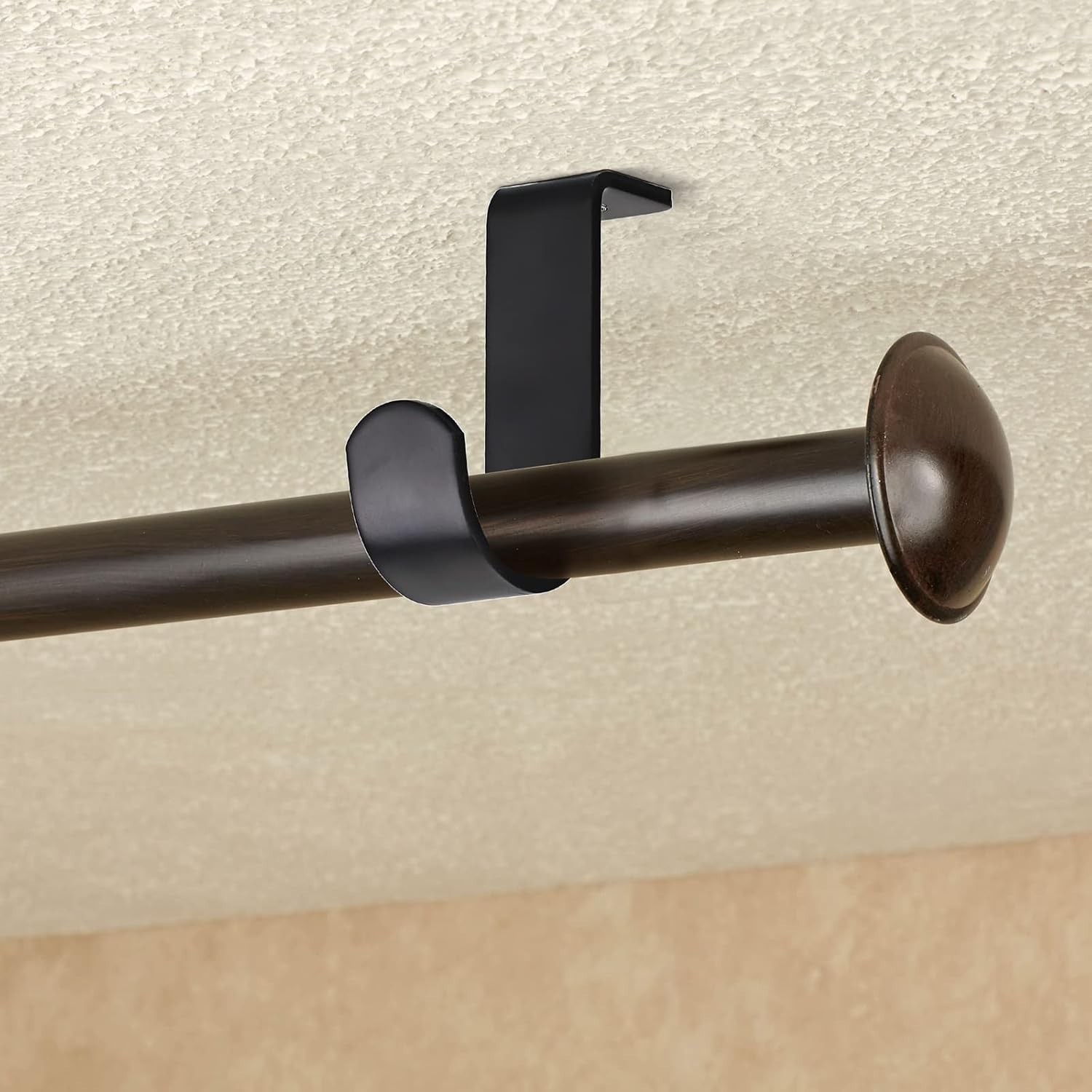 3Pcs Ceiling Mount Curtain Rod Brackets Metal Single Ceiling Curtain Rod Holder