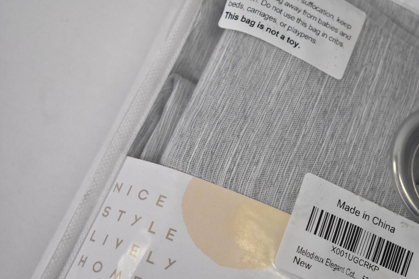 Melodieux Elegant Cotton Room Darkening Blackout Curtain 1 Panel Gray 52″ x 84″