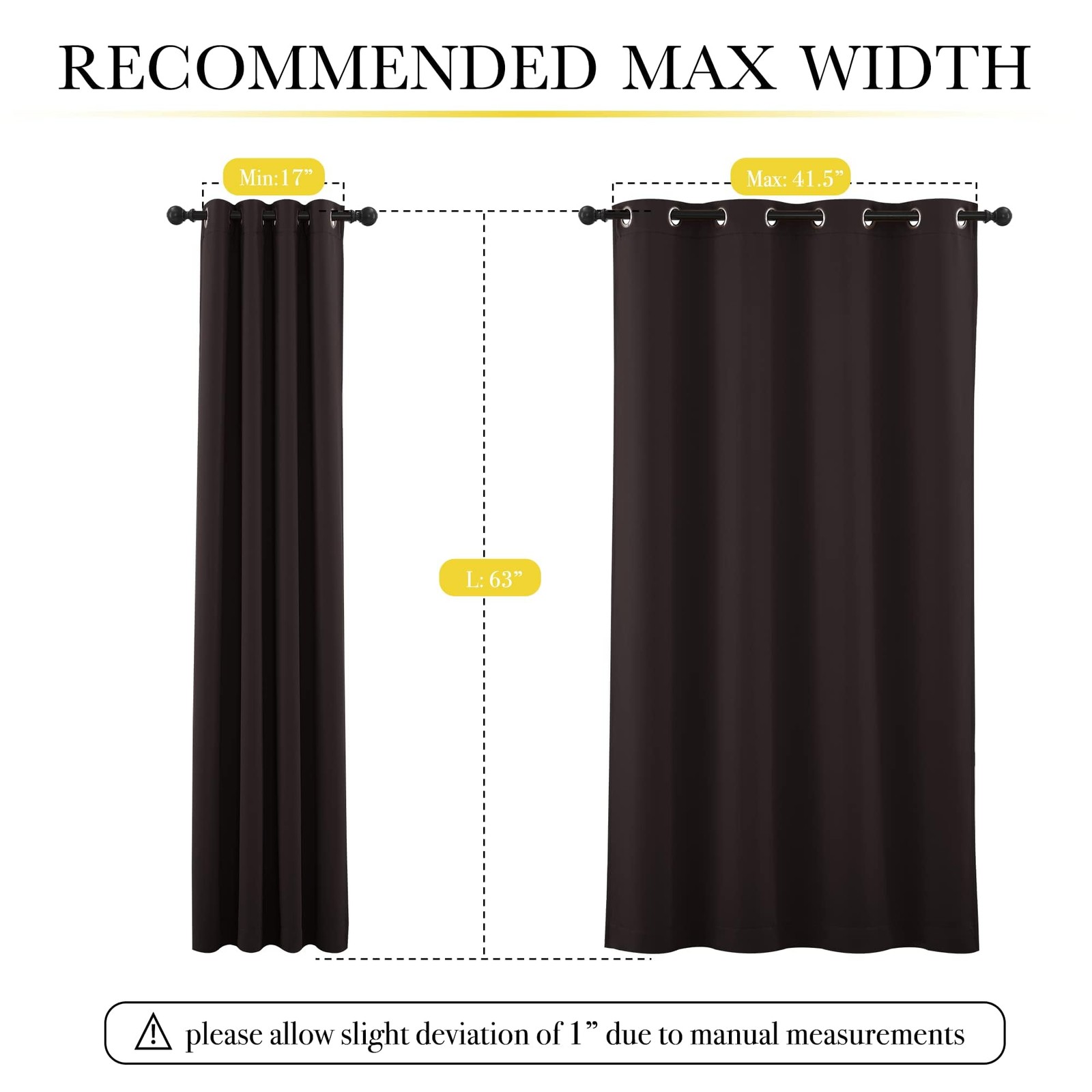 NICETOWN Blackout Thermal Curtains Brown 52×63 Inch 2 Panels