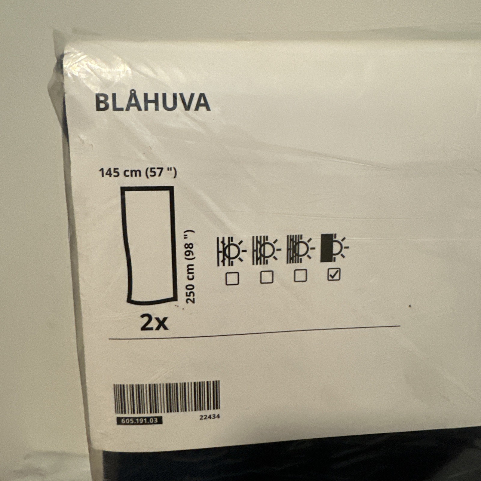 Ikea BLAHUVA Black-out curtains 57×98 ” 1 pair Navy Blue – NEW IN PACKAGE