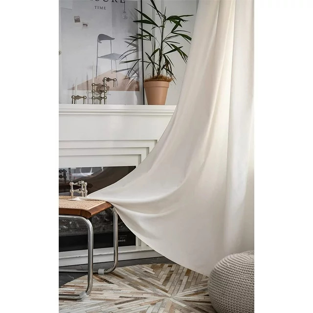 White and Fresh Window Curtain Panel 1pc – Linen Blend Light Filtering Bedroom