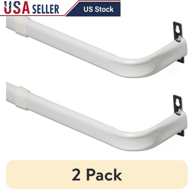 Adjustable Metal Wrap Around Curtain Rod 48-86in Sidelight Control Hardware Set