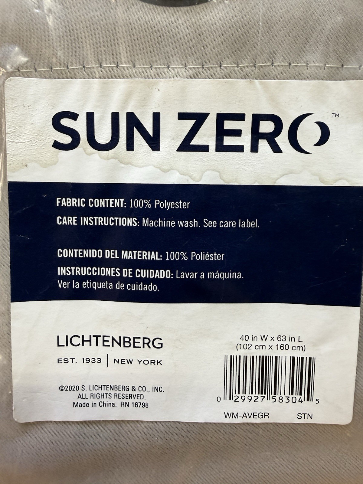 Sun Zero Grommet Top Lichtenberg White Curtains 40 in x 63 in 1 Panel Put