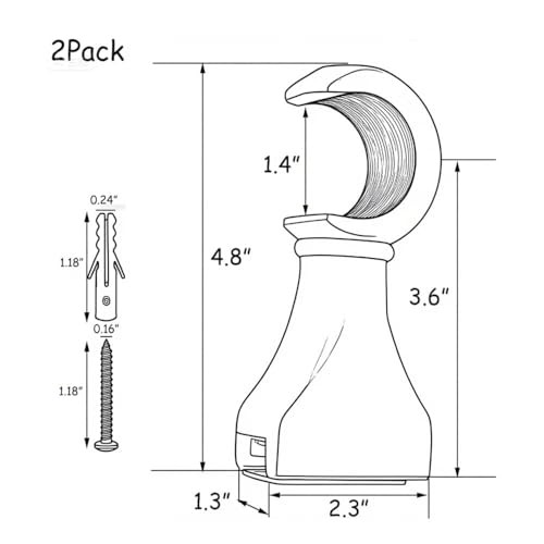 2-Pack Wood Curtain Rod Brackets,Return End Brackets for 1 1.37 inches Brown