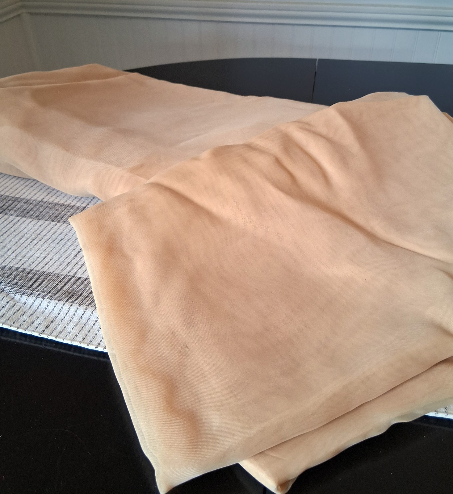 Two Gold Sheer Window Scarves 60″ x 6 yd