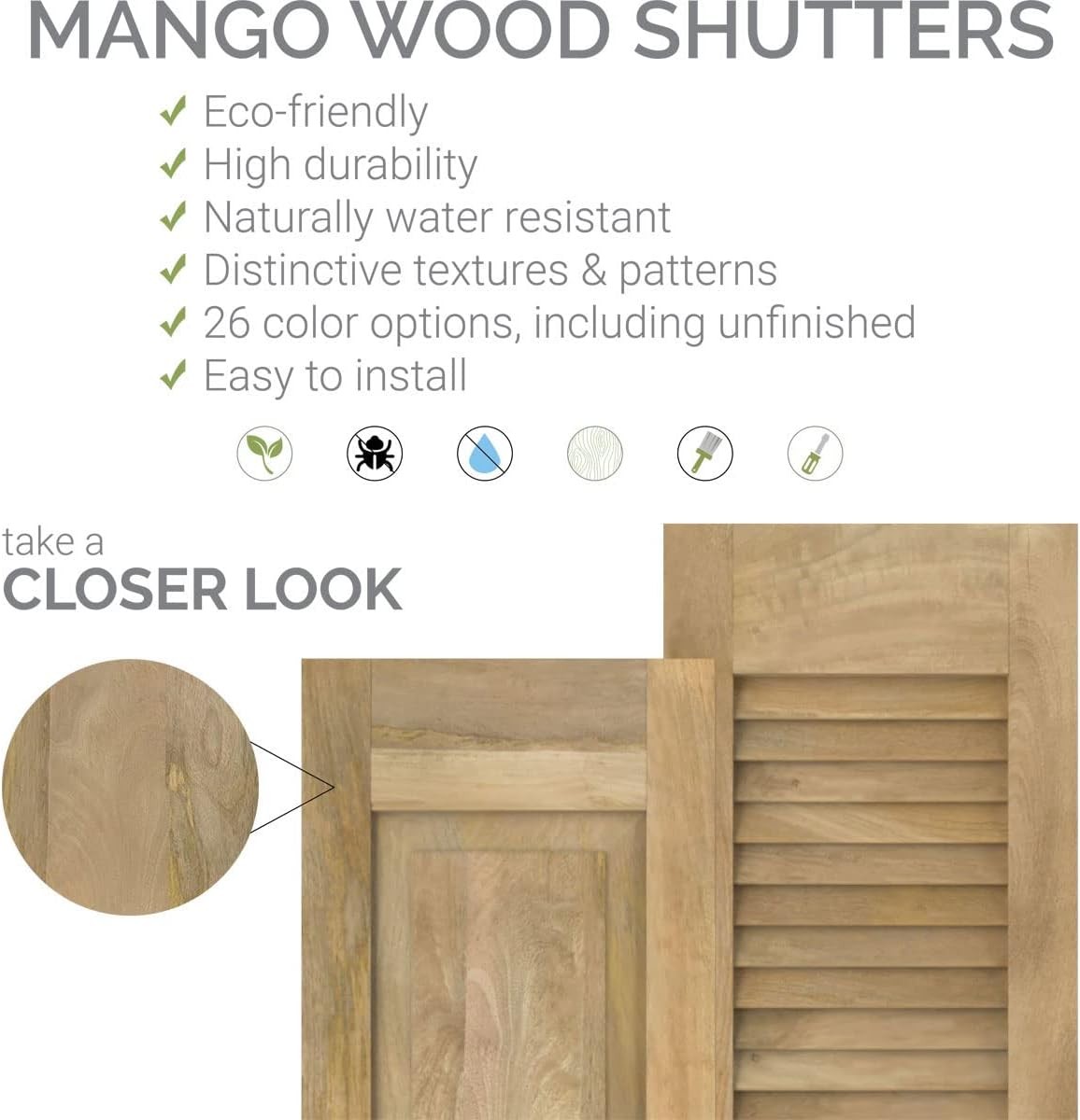 Ekena Millwork ARW401BE311X71SGH Americraft Three 3 Exterior Real Wood Joined
