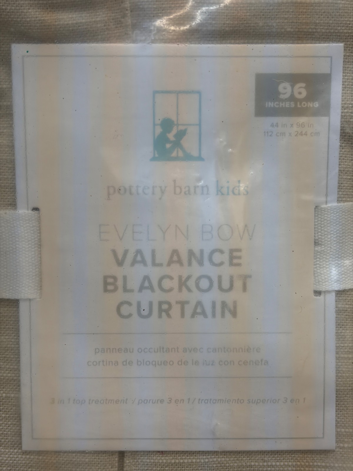 Pottery Barn Evelyn Bow Valance Blackout Curtain in Flax – 44 x 96 in