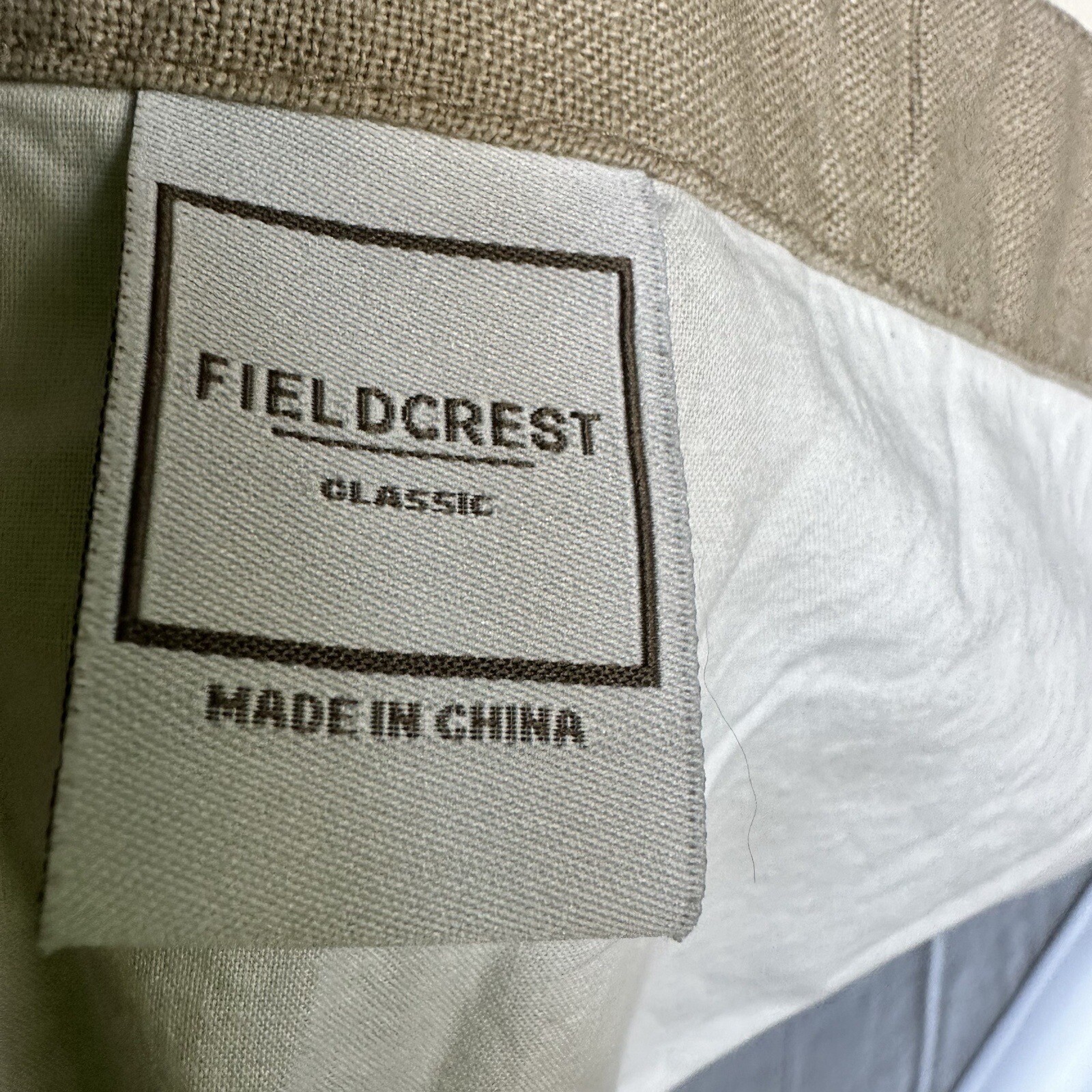 Fieldcrest Classic Curtain, Beige/white, Linen/cotton Blend 66×70
