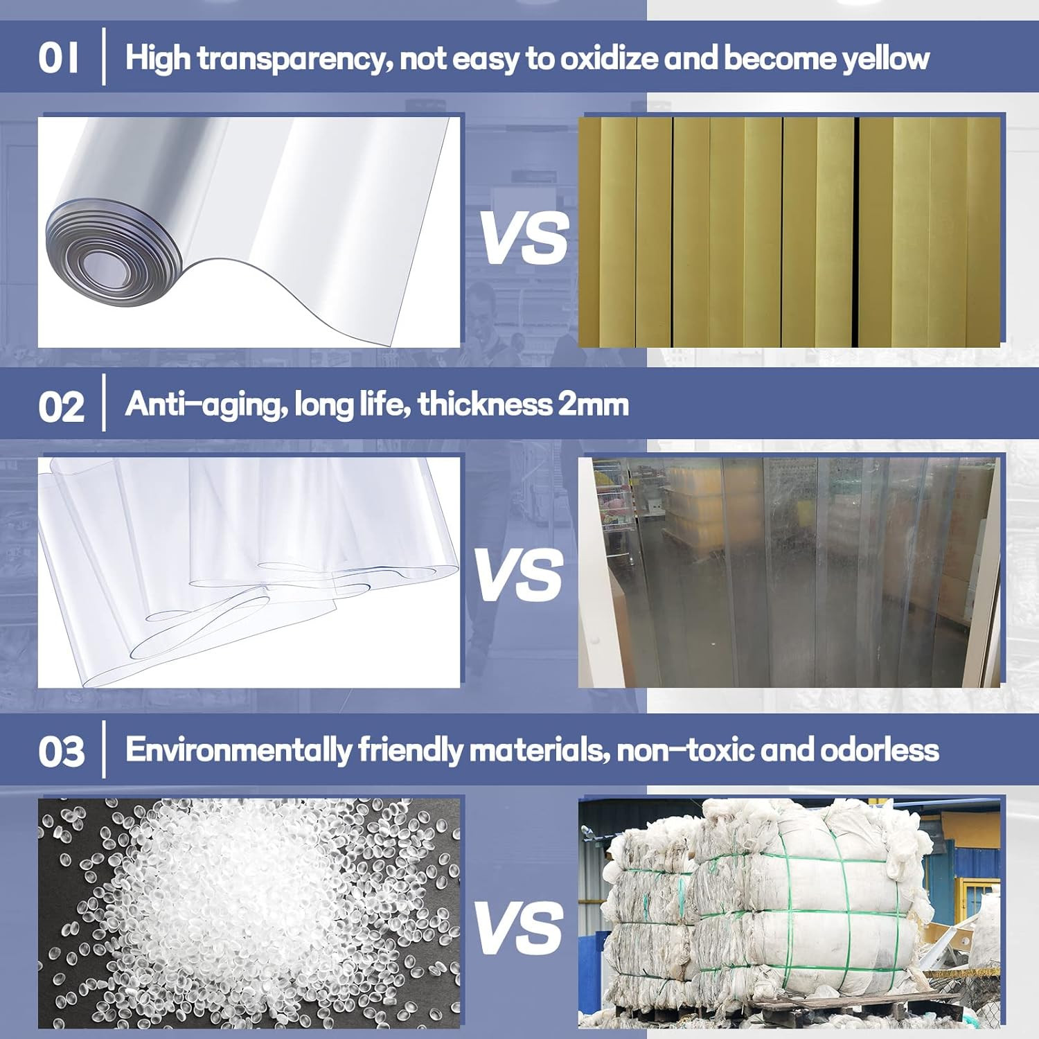 Heavy-Duty PVC Strip Door Curtain Kit for Coolers & Warehouses, 48×96 Inch