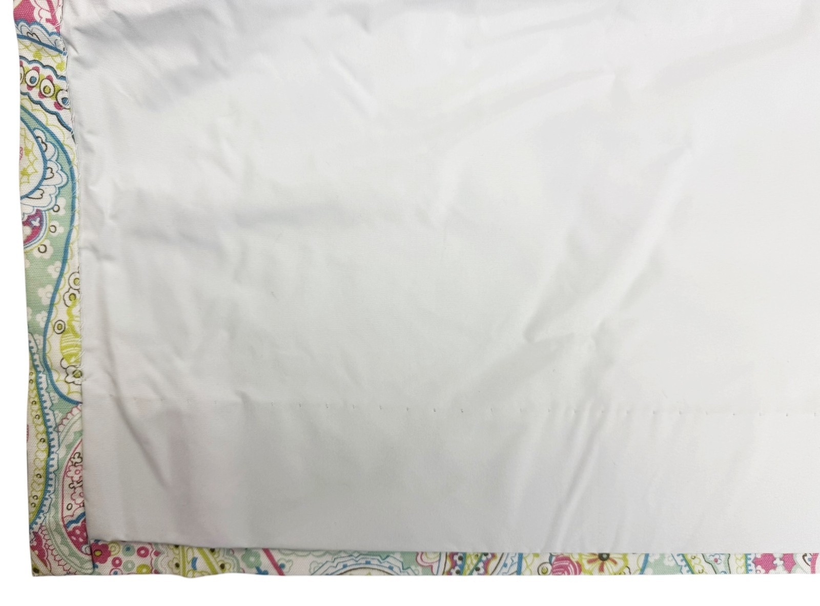 Custom Drapery Curtain Lined Panels Pink Blue Green Paisley Print 2 at 77″x102″