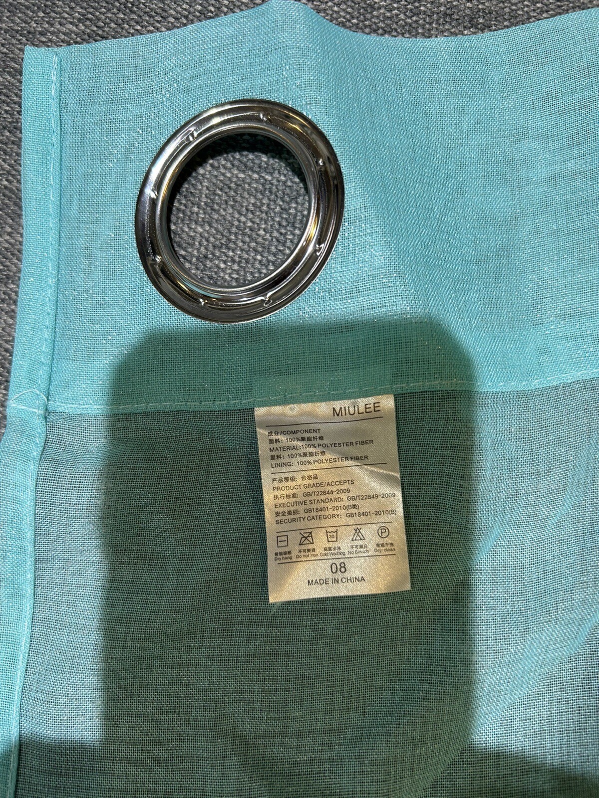 2 Panels Turquoise Blue Sheer Curtains MIULEE 54” X 70” Each MINT