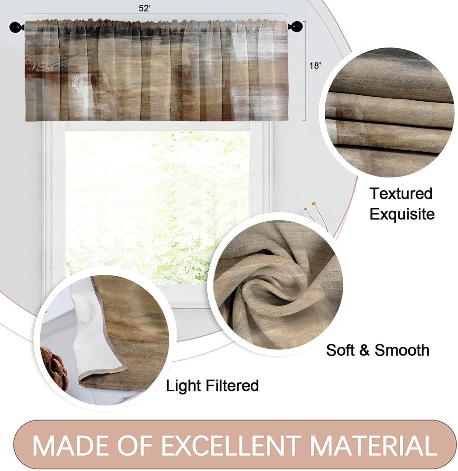 4-piece curtain set, adjustable curtains, for living room and kitchen sink