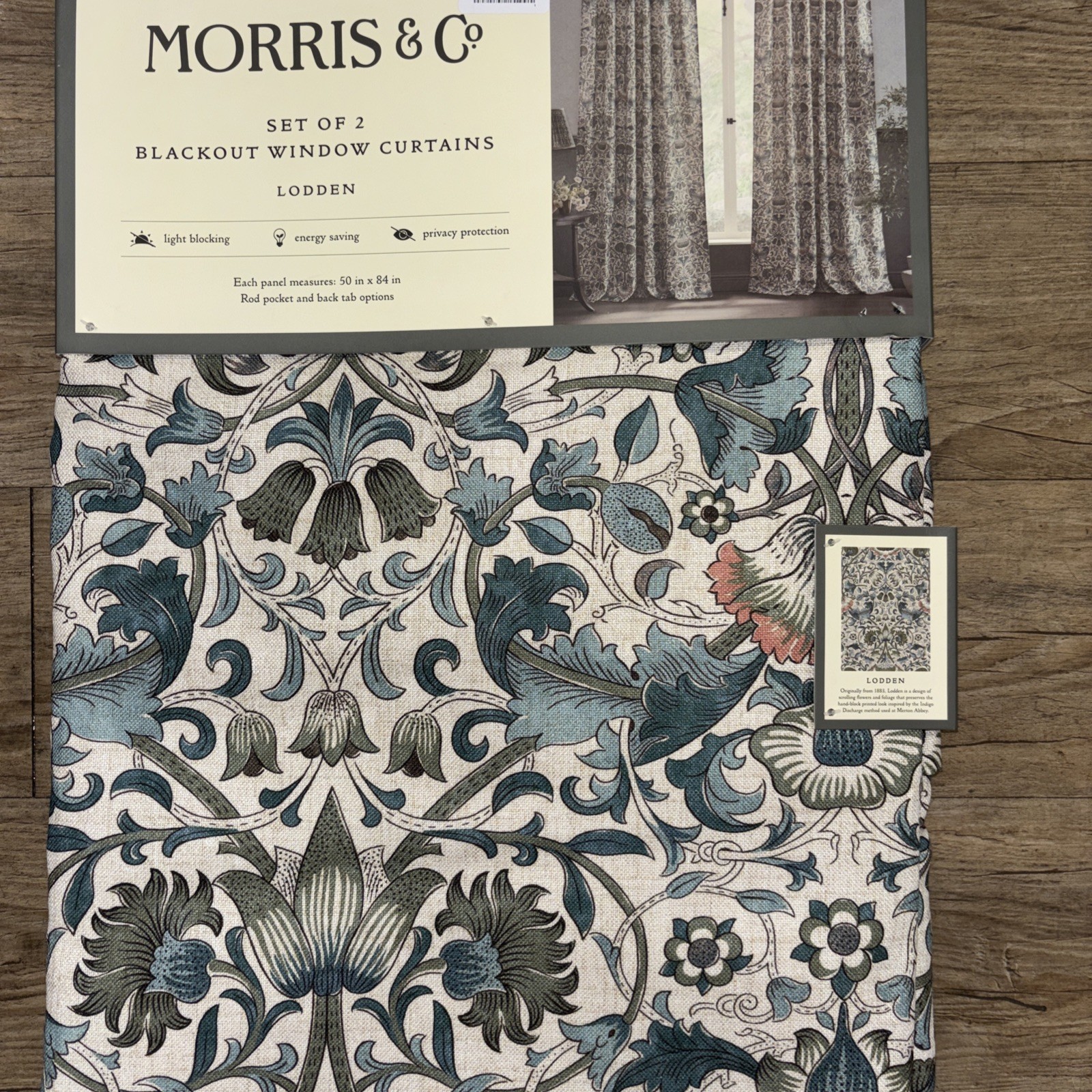 Morris & Co. 2pc BLACKOUT LODDEN Window Curtains 50” X 84” Panel