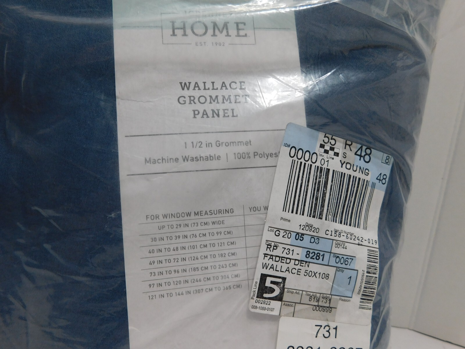 JC Penney Home Pair Faded Denim Curtains 2 Grommet Drapes Panels 50in x 108in