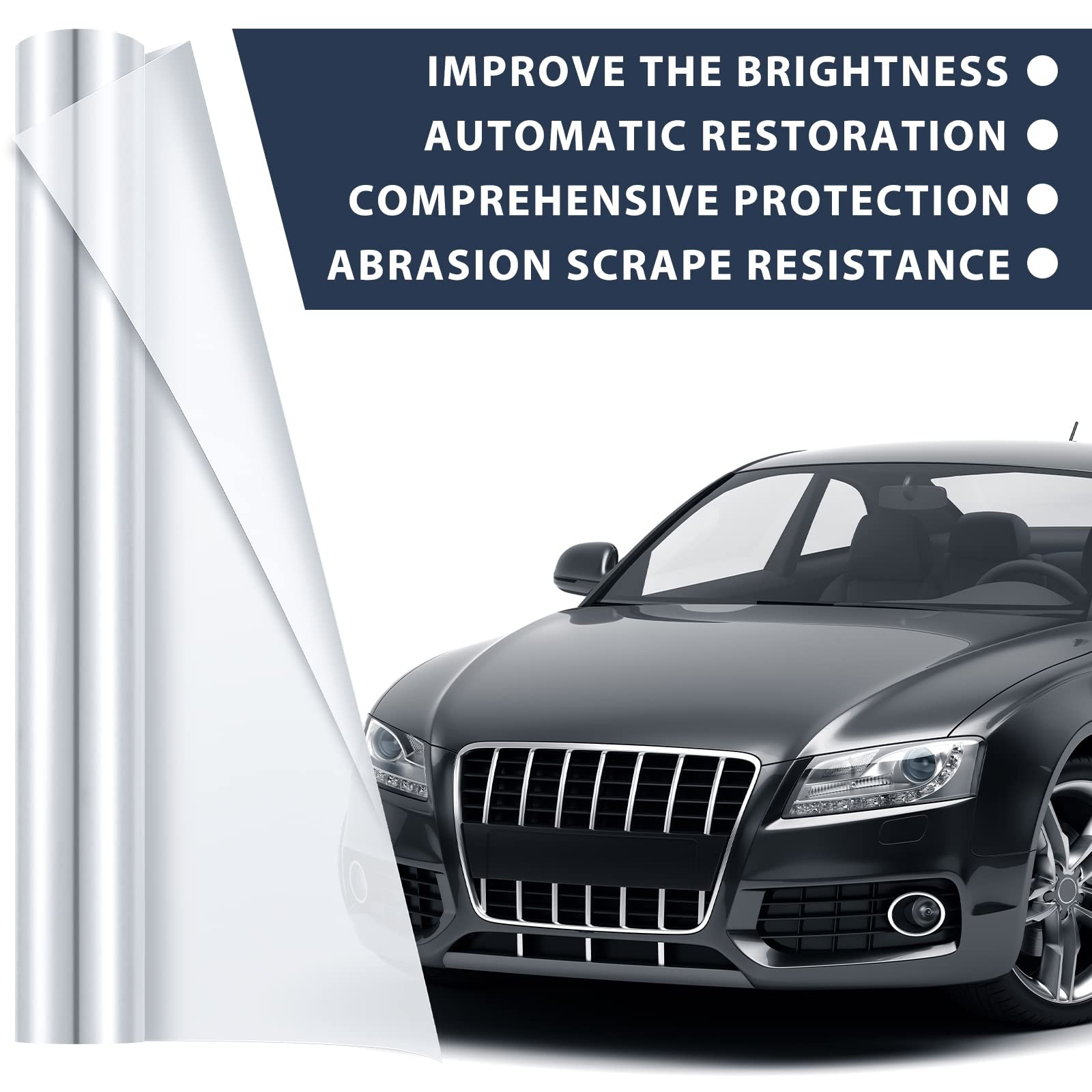 Car Surface Protection Vinyl Film – 12″X120″ Scratch Resistant Clear Wrap
