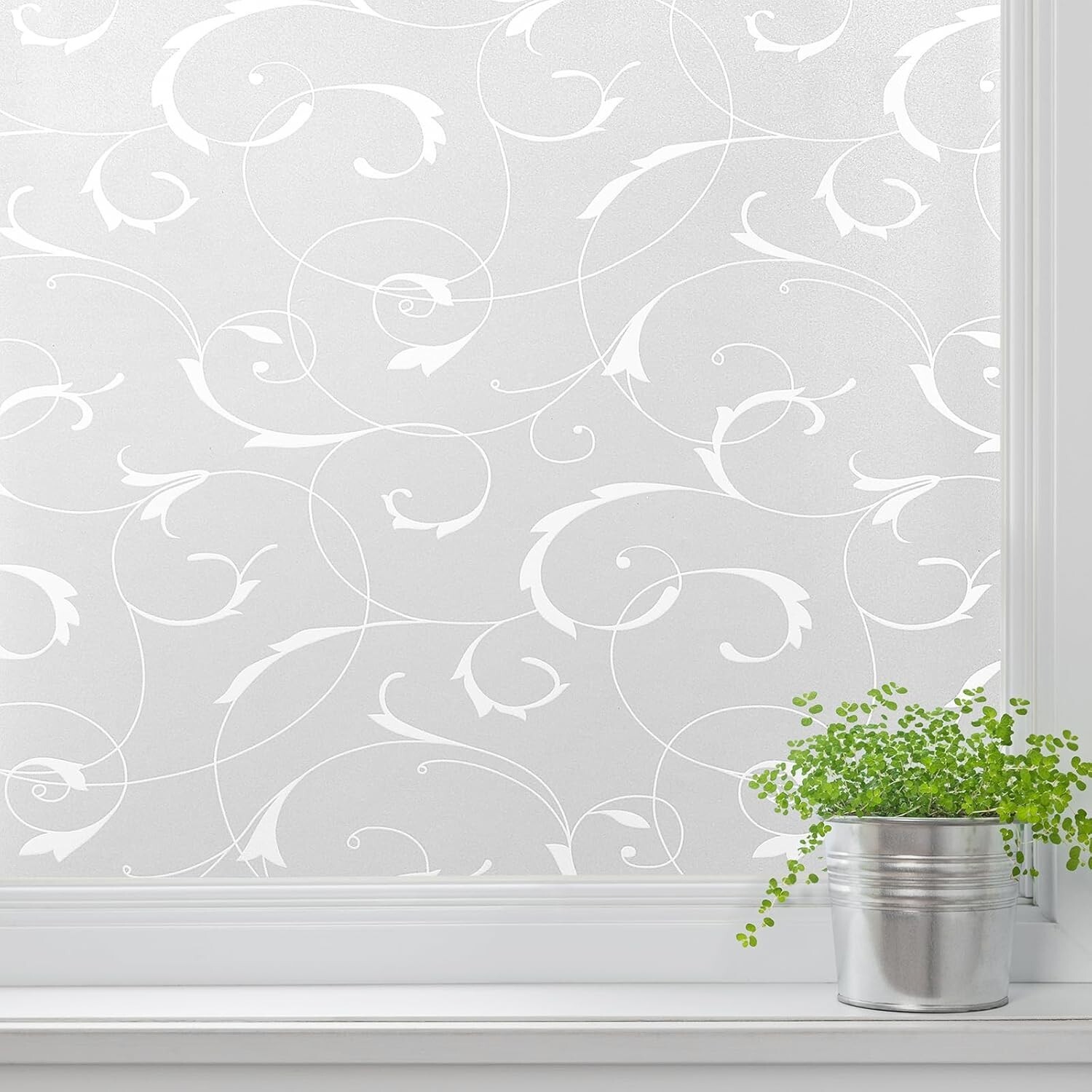 Stylish Window Cling Film, Frosted Glass Design, Easy Removal, 35.4 x 78.7 Inch