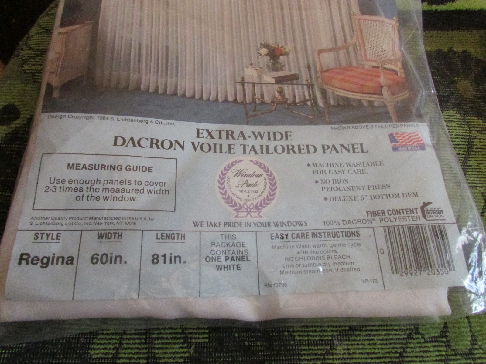 1980’S WINDOW PRIDE EXTRA-WIDE DACRON VOILE TAILORED WINDOW PANELS. USA MADE