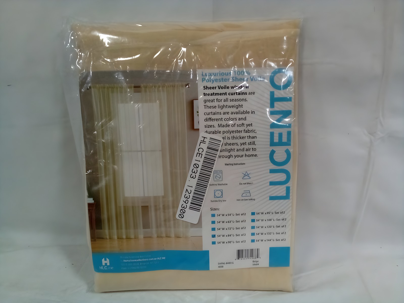 HLC.me SHPNL-84BEIG Home Kitchen Window Treatments Curtains Drapes She