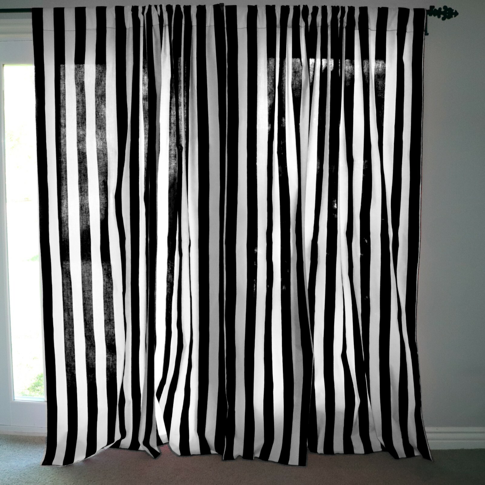 Cotton 2″ Stripe Print Curtain Panel 56″ wide Window Décor/Stage Backdrop