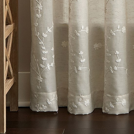 CHF Lynette Rod Pocket Light Filtering Pleated Drape Panel Linen 50×95