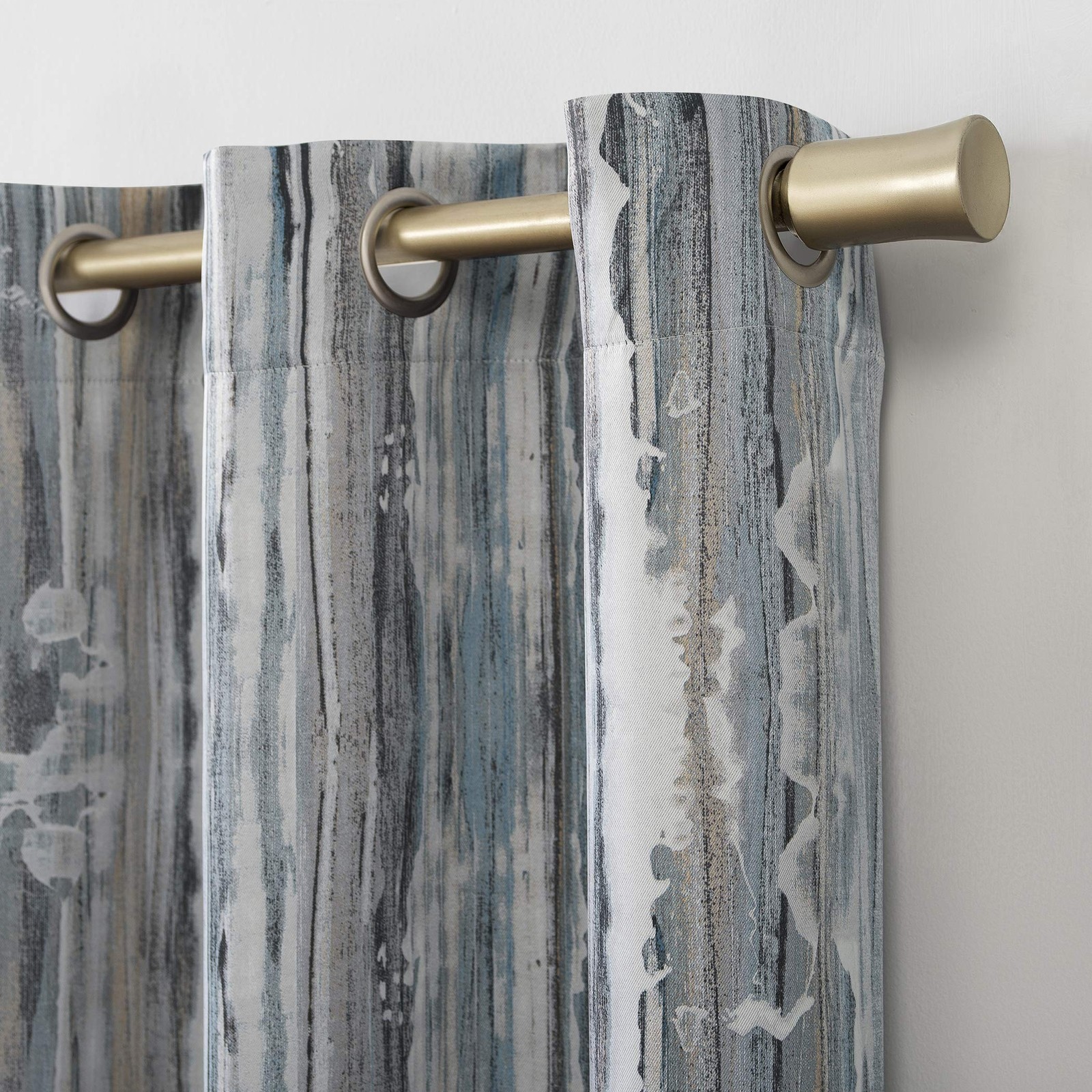 Artifact Abstract Painting Blackout Grommet Curtain Panel, 40″ x 63″, Blue
