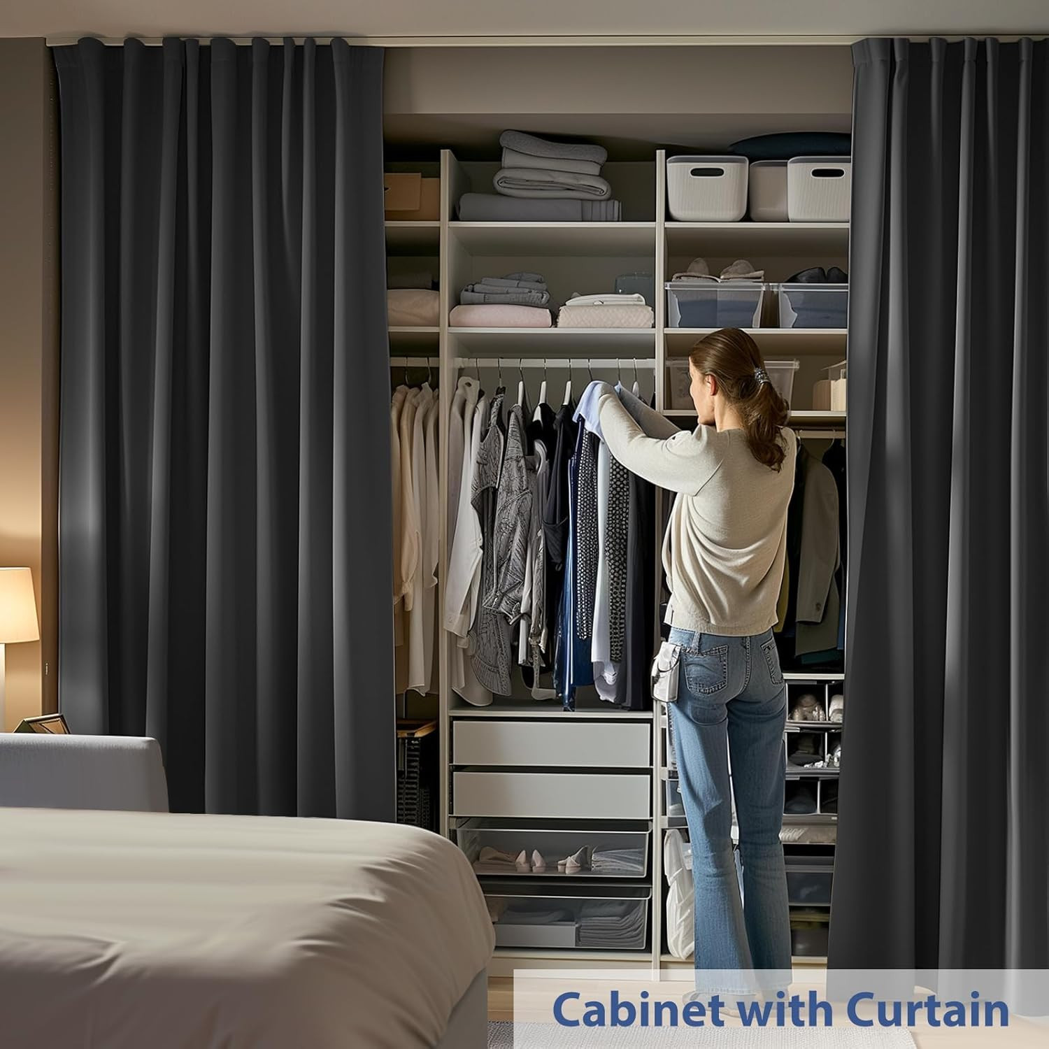 Room Divider Ceiling Mounted Curtains Track Sets Extra Wide Blackout Curtain Fle