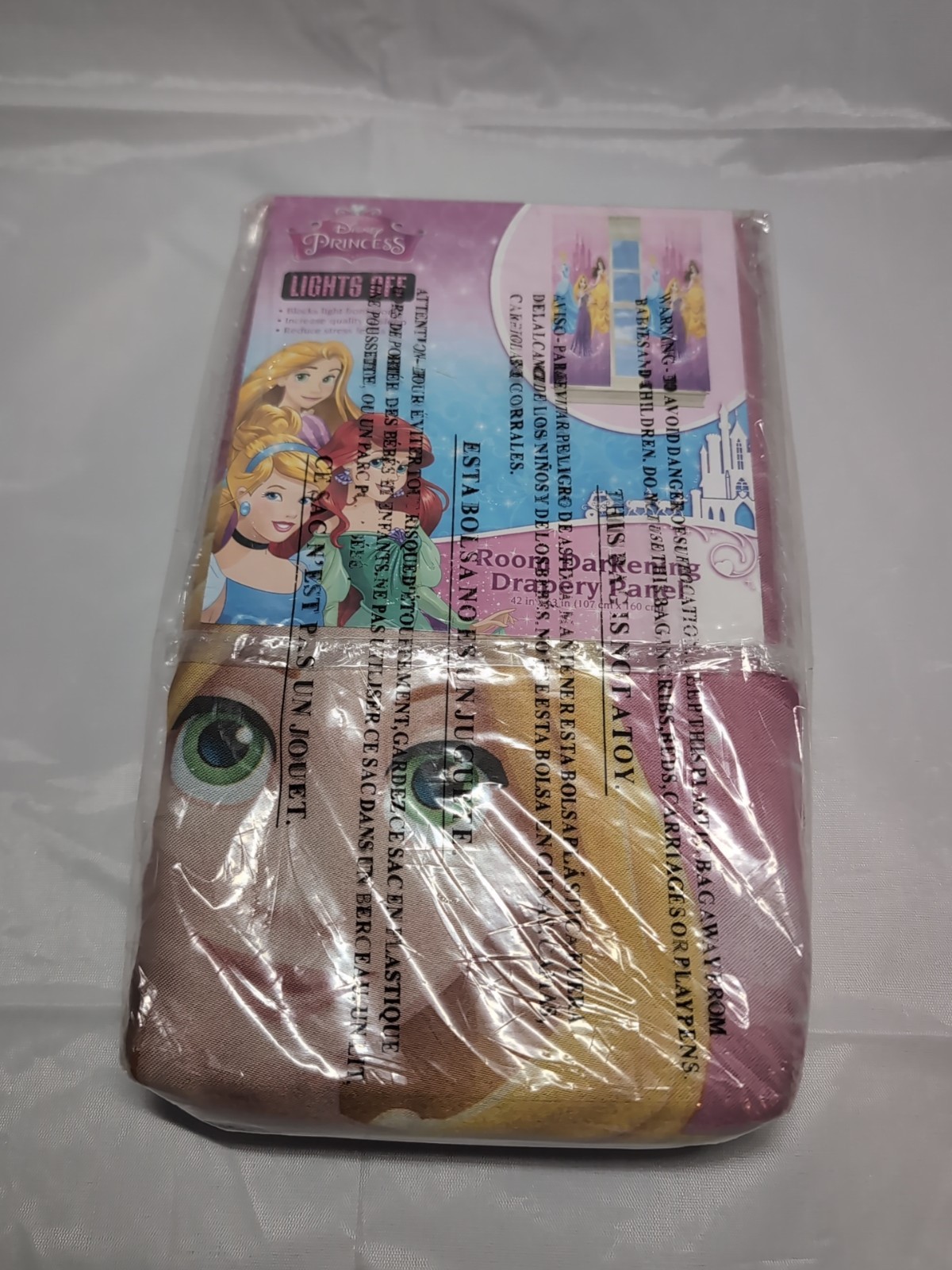 Disney Princess Lights Off Room Darkening Drapery Single Panel 42 X 63 – NEW