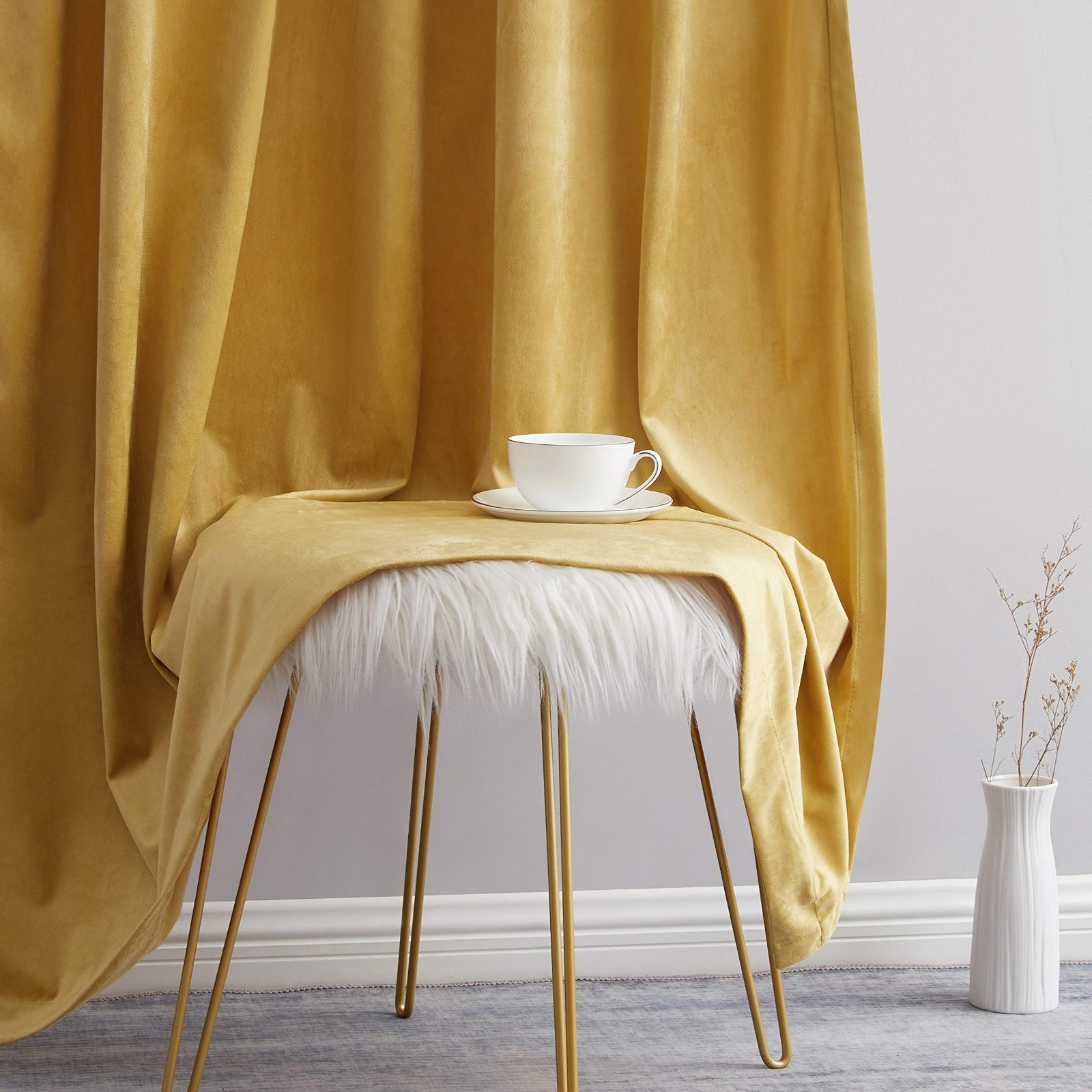Premium Velvet Drapes – Back Tab Rod Pocket Curtains for Bedroom & Living Room –