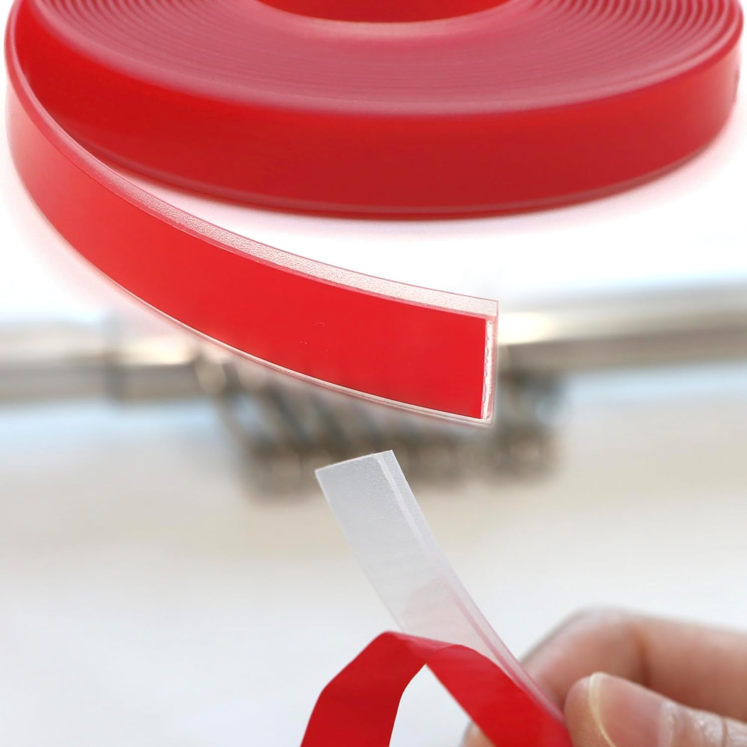 16.4 Ft Hard Surface Curtain Rod Tape, Solve the Problem of Curtain Rings on Tel
