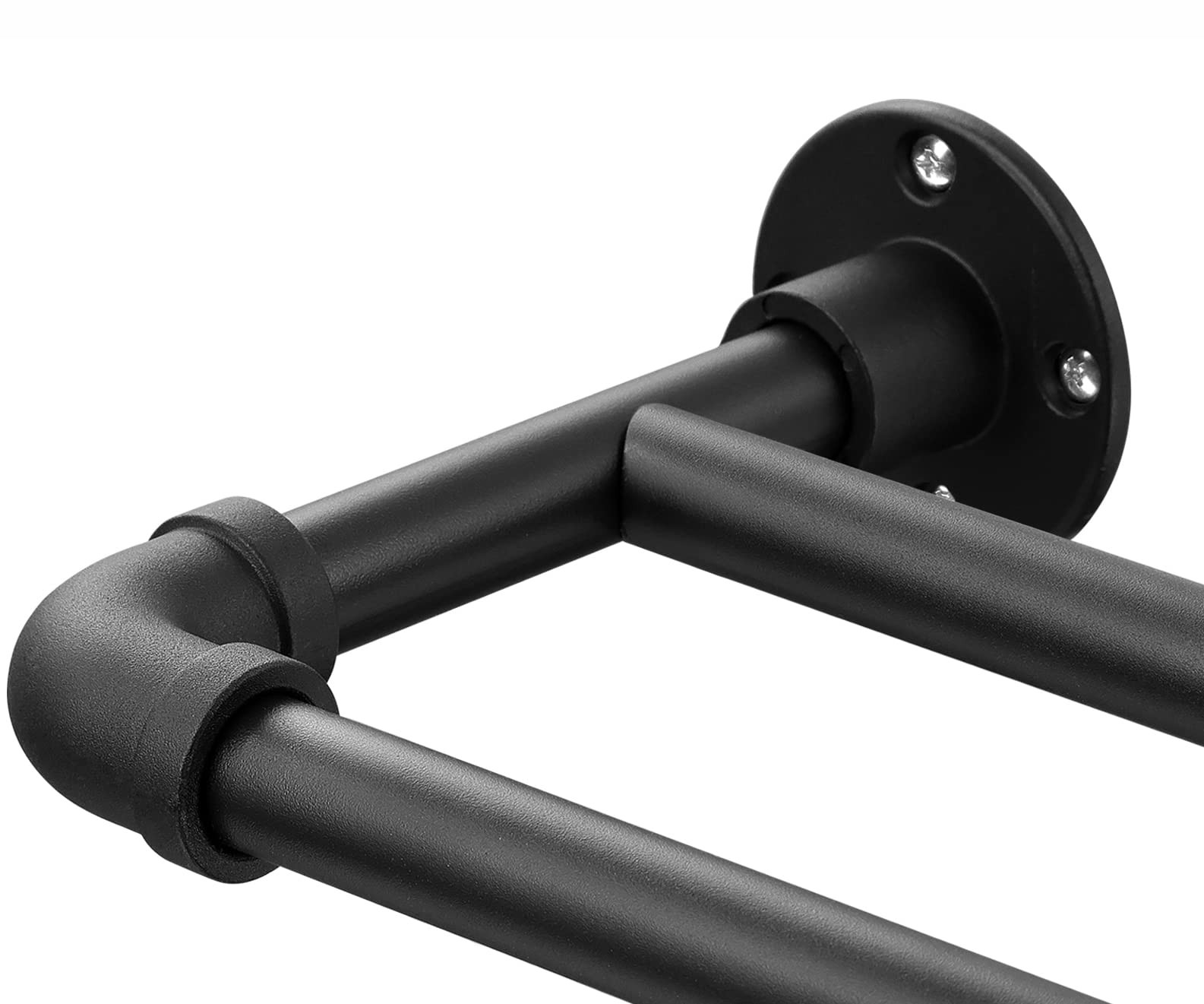 29 80 Matte Black Double Curtain Rod Heavy Duty Adjustable 1 Inch Stainless S…