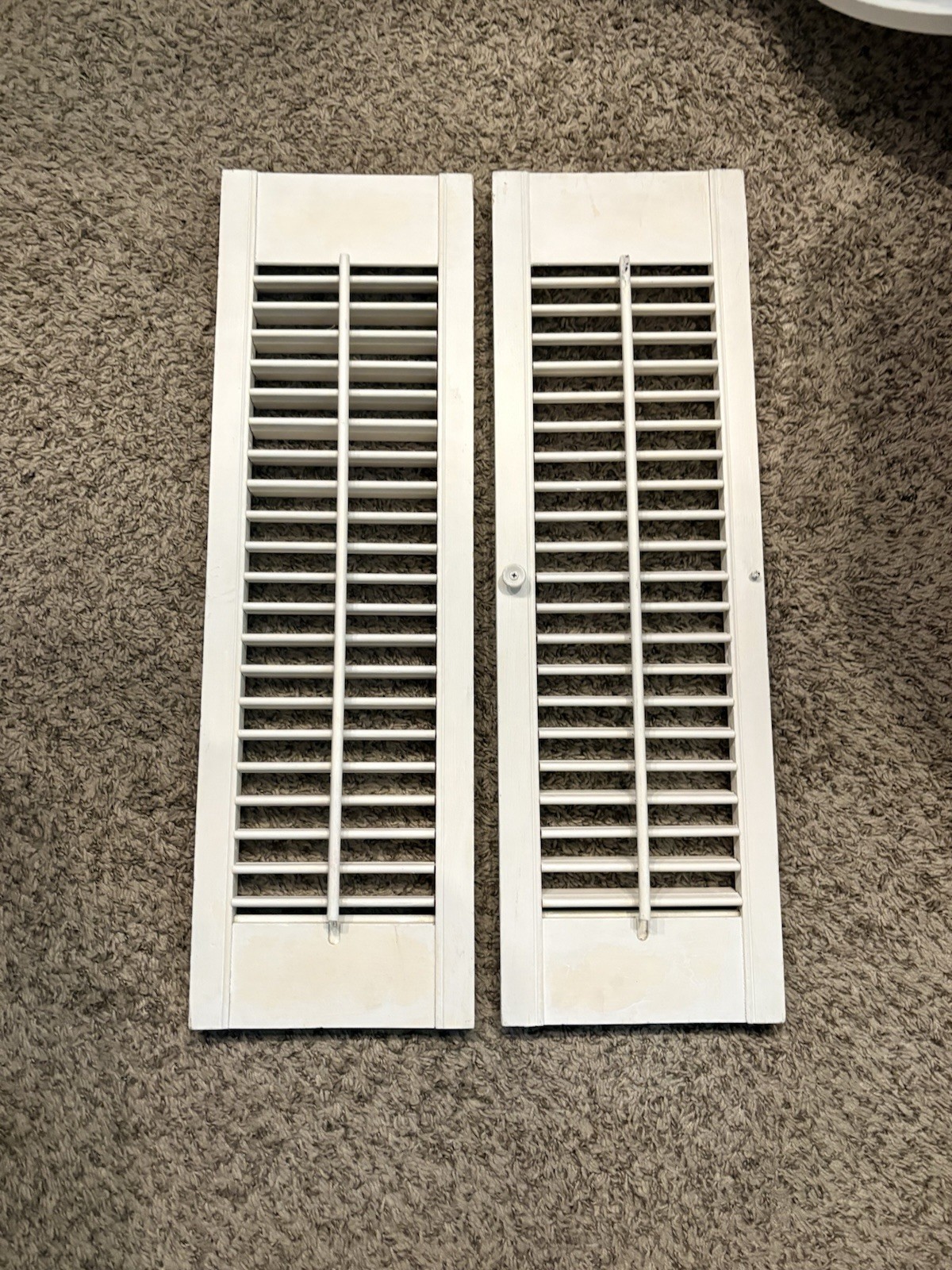 White Wood Plantation Blind Panels Pair, Visible Tilt Rod, Folding, Indoors