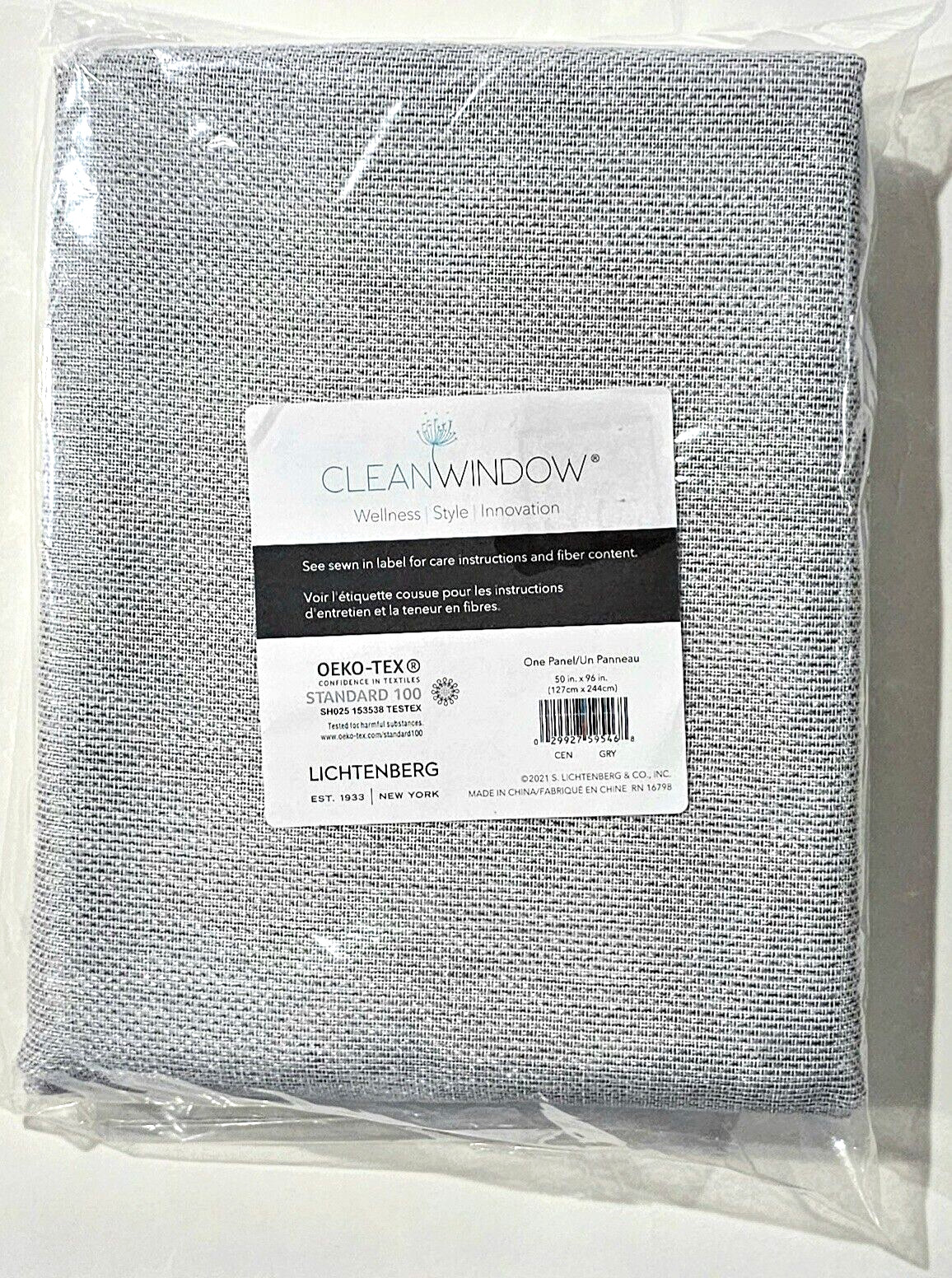 Clean Window Wellness Style Innovation One Grey Panel 50x96in