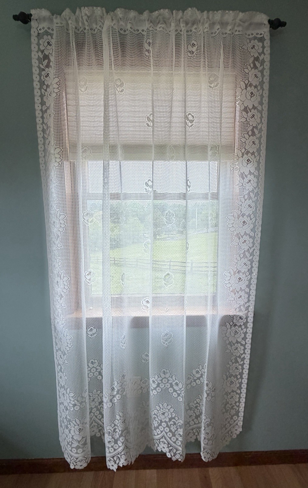 Heritage Lace Off White Curtain Panel, Tier, Balloon New 60” X 80” Beautiful