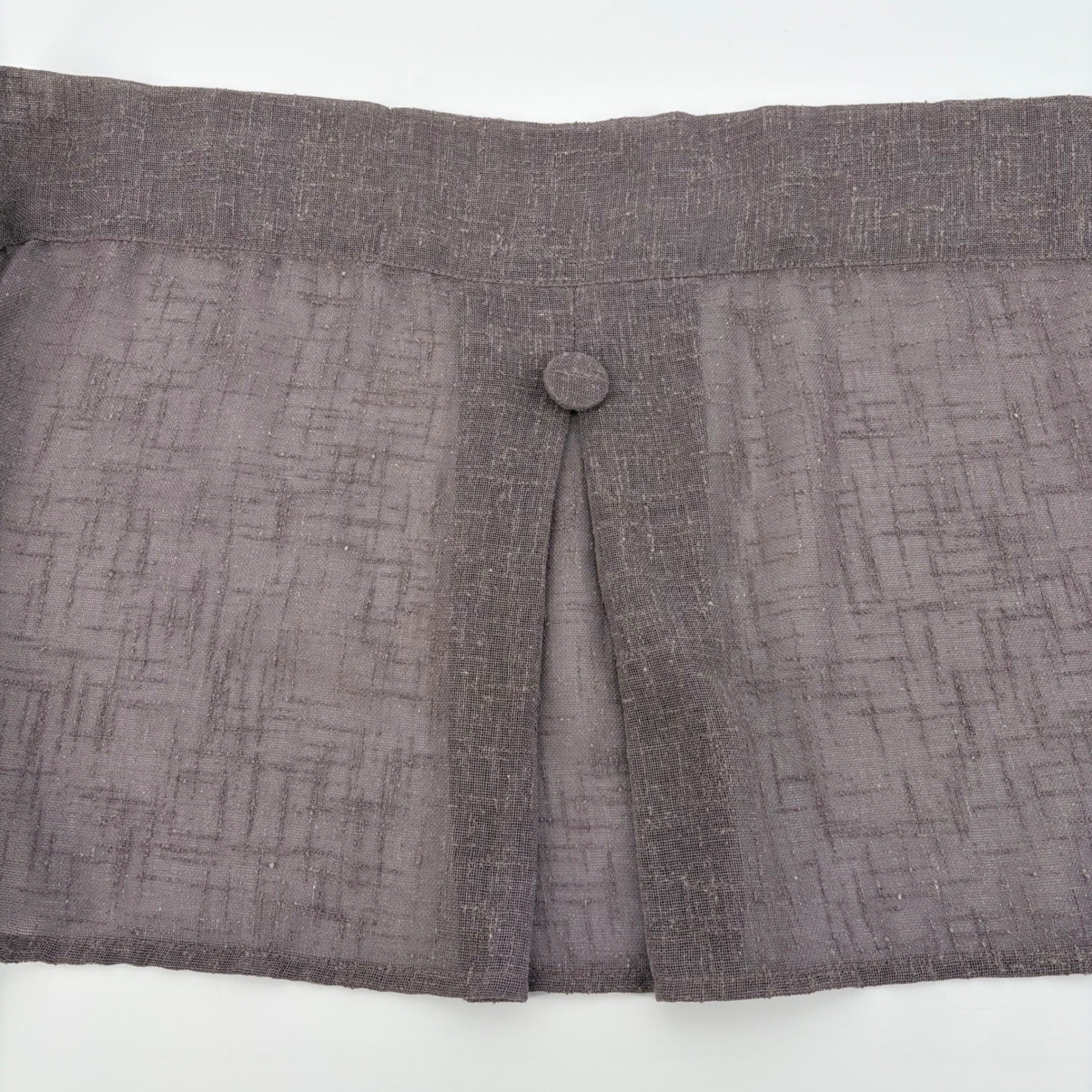 Window Valance 3 Panels Lavender 15×52 Each Pleated Button Linen Look Slub Gauze