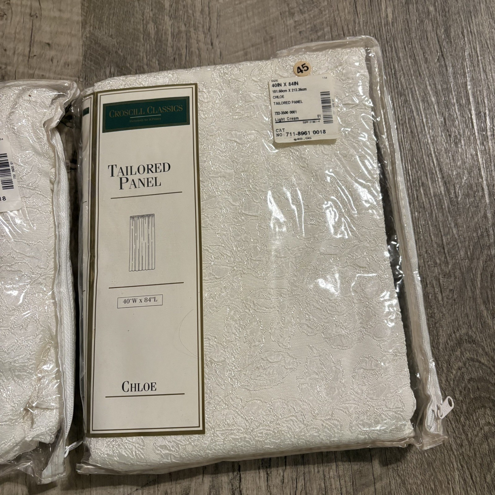 3 Croscill Classics Chloe VNT Drapery Panels Ivory Cream Elegant Tex Jacquard 84