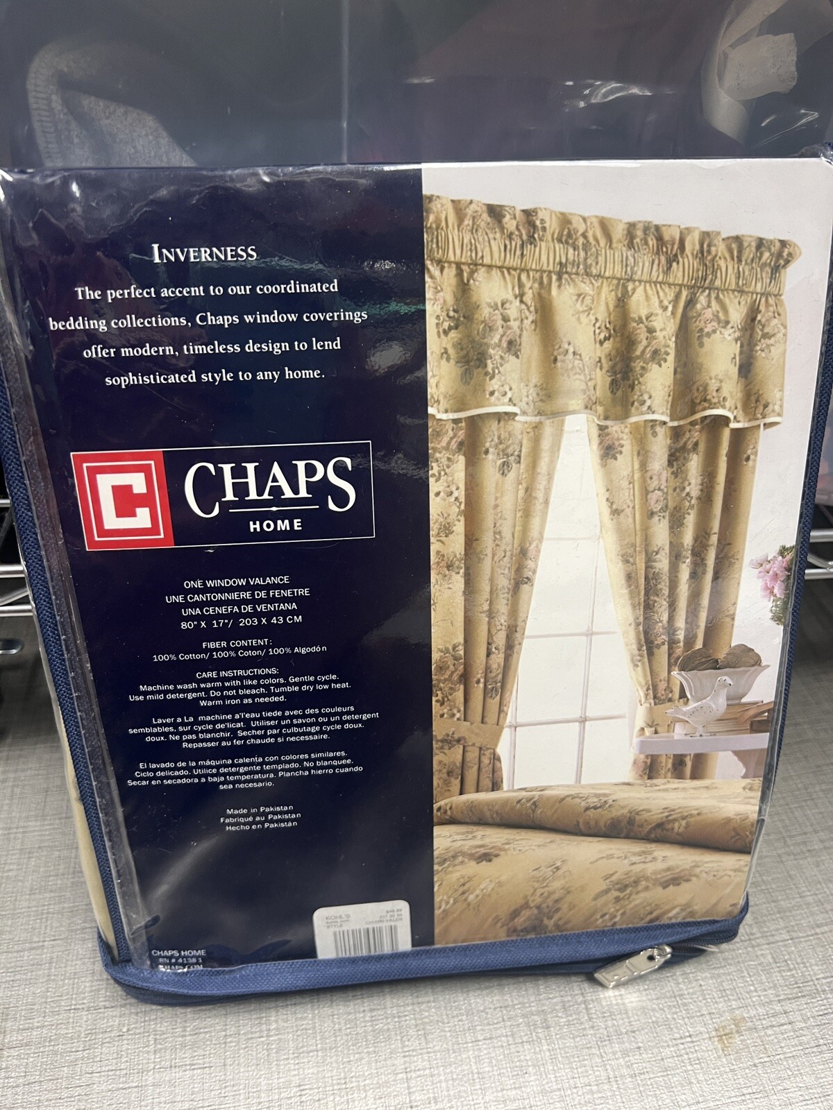 Chaps Home Inverness Valance Floral Tan 80×17 100% Cotton 1 Pc New
