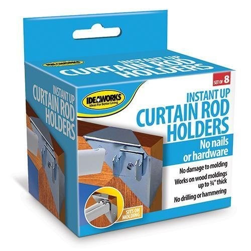 Instant Holders-Curtain Rod Brackets No Drilling-Perfect for Hanging on Any