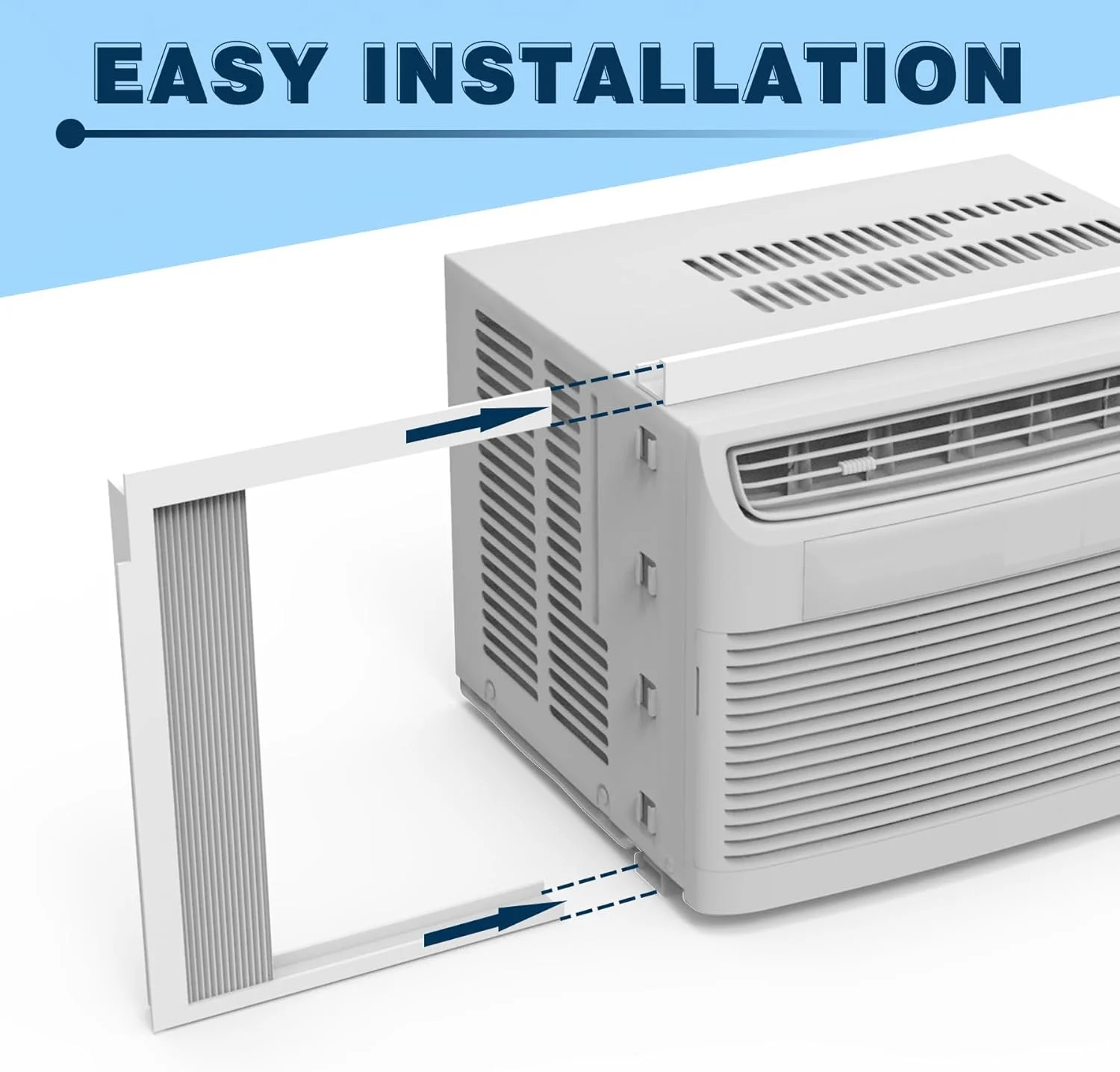 Window Air Conditioner Side Panel with Frame,AC Insulation Side Panels Curtain K