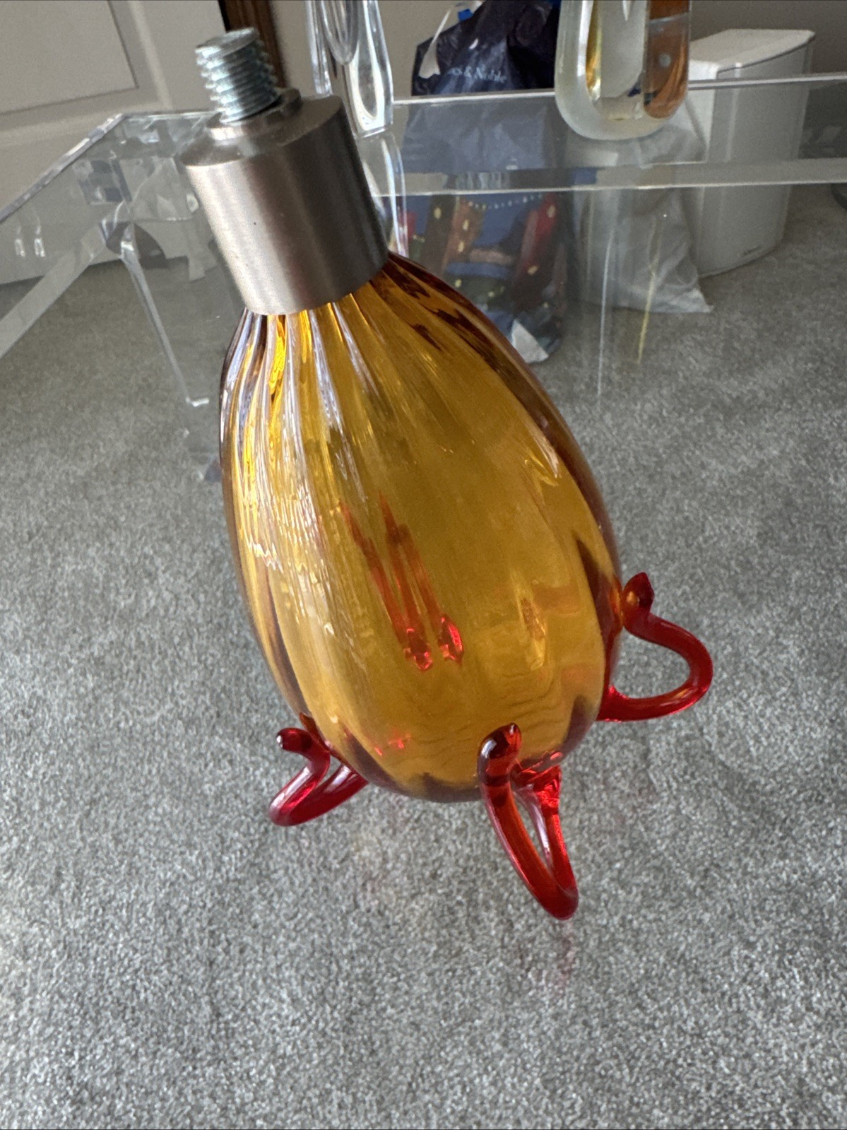 Vintage Murano Glass Curtain Rod Finials/ Set of 2.