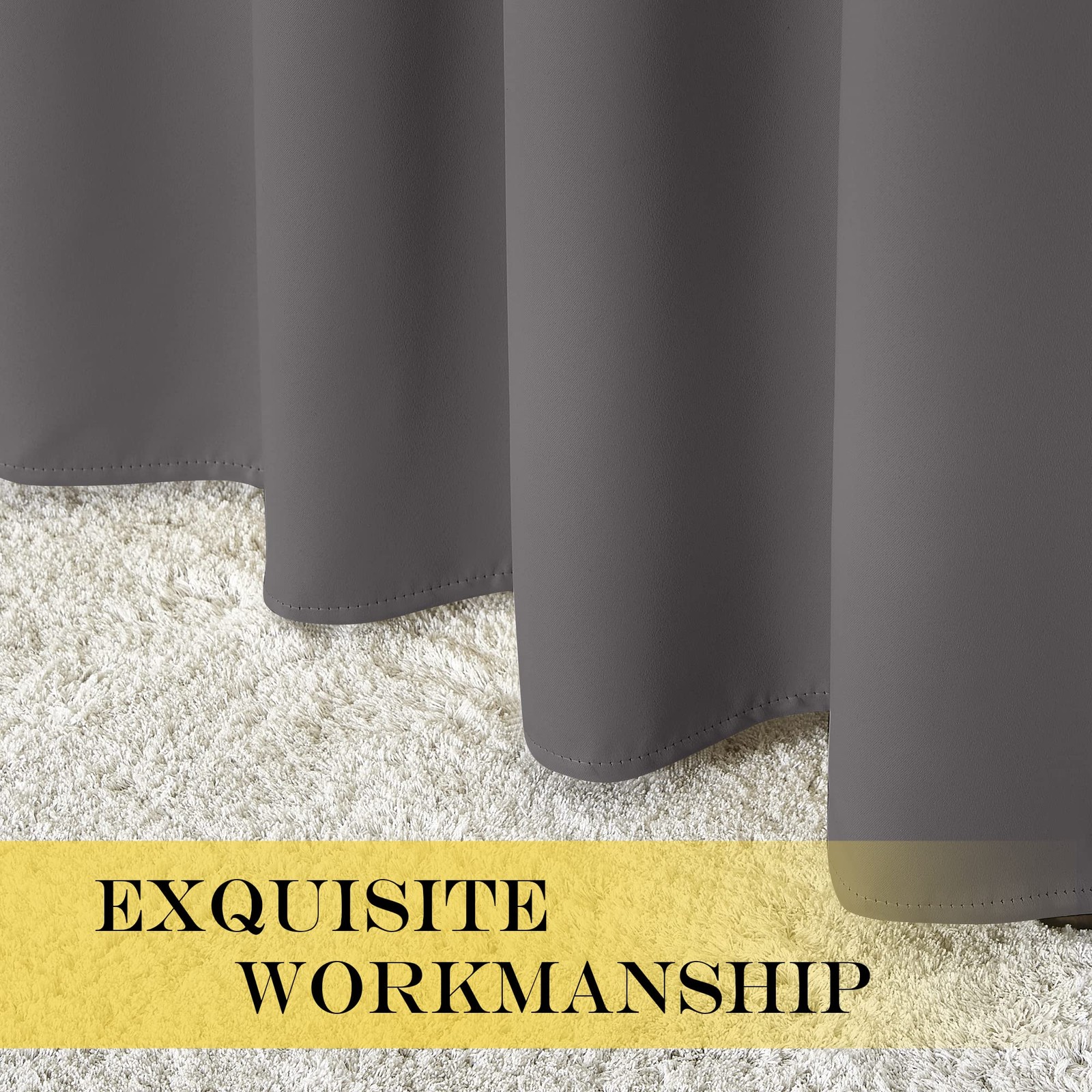 Grey Blackout Patio Sliding Door Curtains 84 inch Length, Grommet Room Divide…