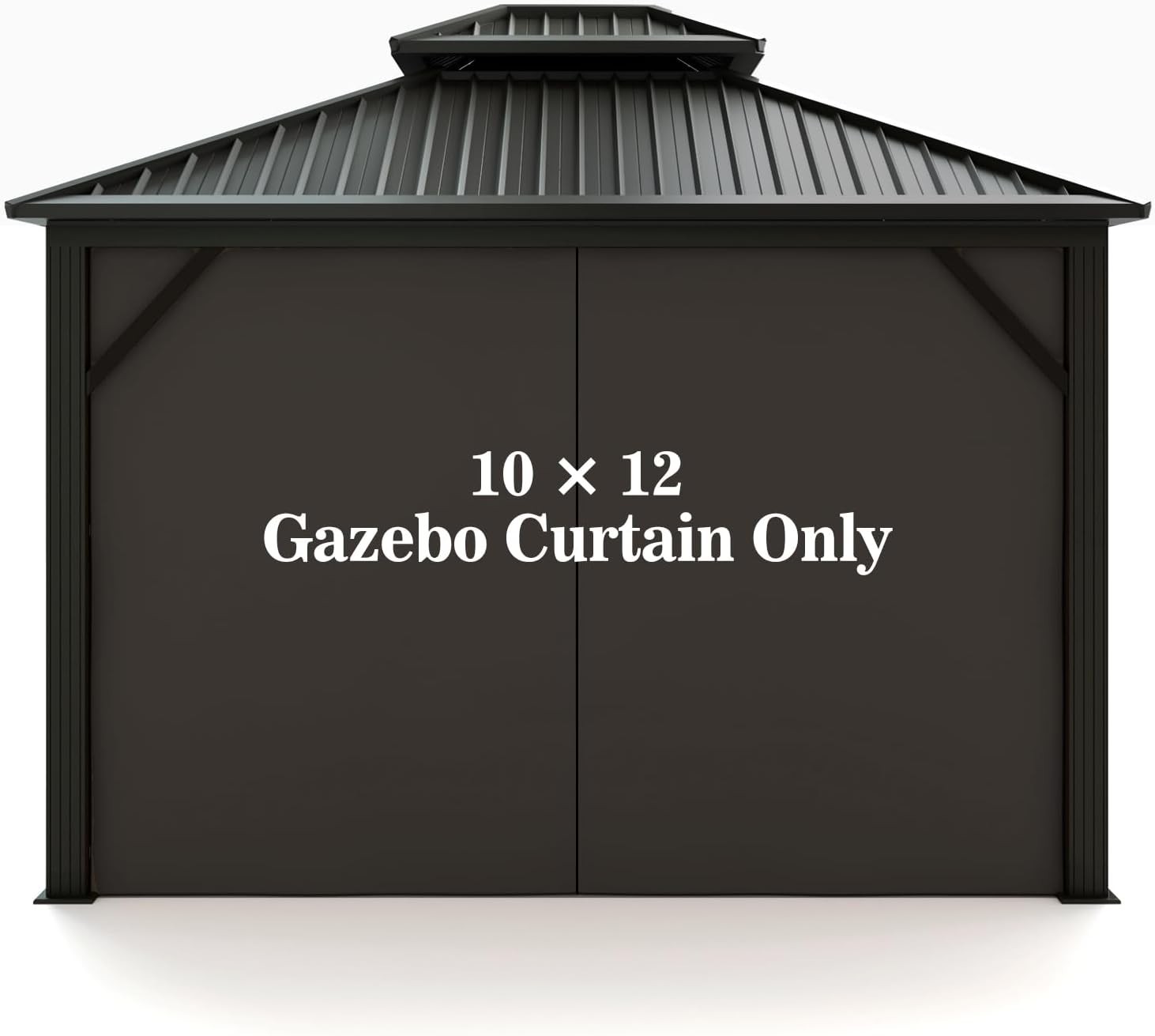 Gazebo Privacy Curtain Polyester 10×12 Outdoor Zippered Side Wall Black