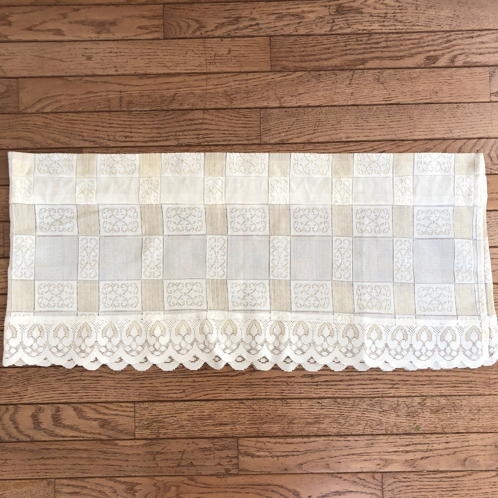 Floral Lace Curtain 58.5″ X 12″ Lace VALANCE-BUTTERMILK COLOR