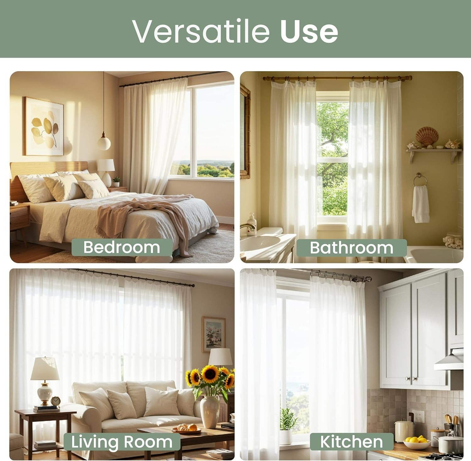 Minimalist Curtain Rod Brackets – 5X Stronger Support, 8 Pack with Pin Guide
