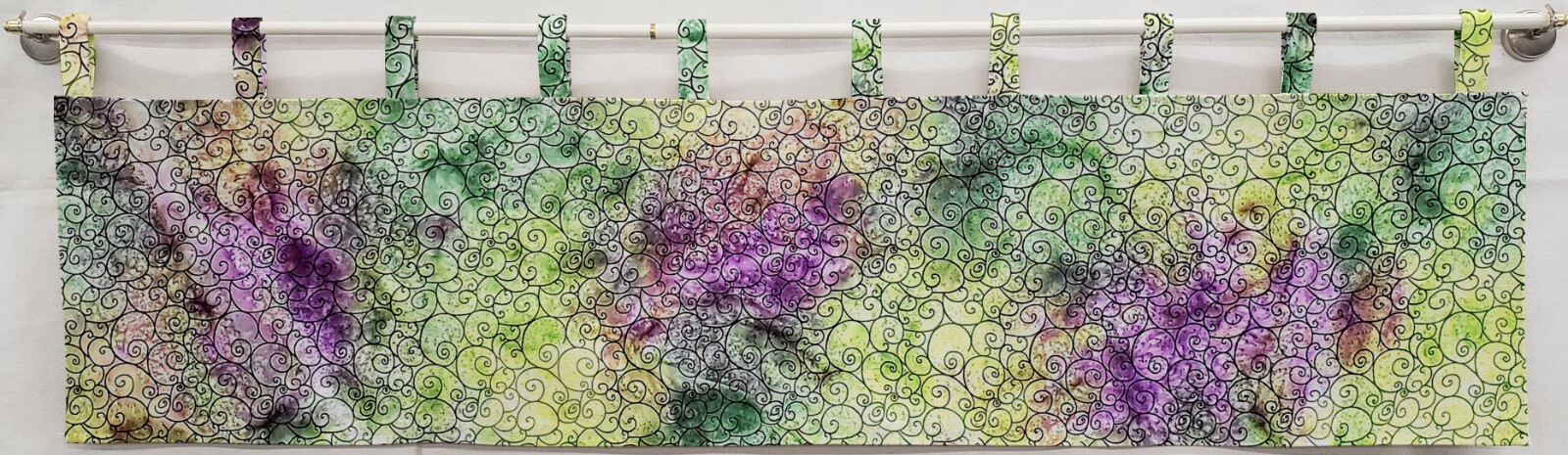 Batik Tie Dye Tab Top Valances or Curtains