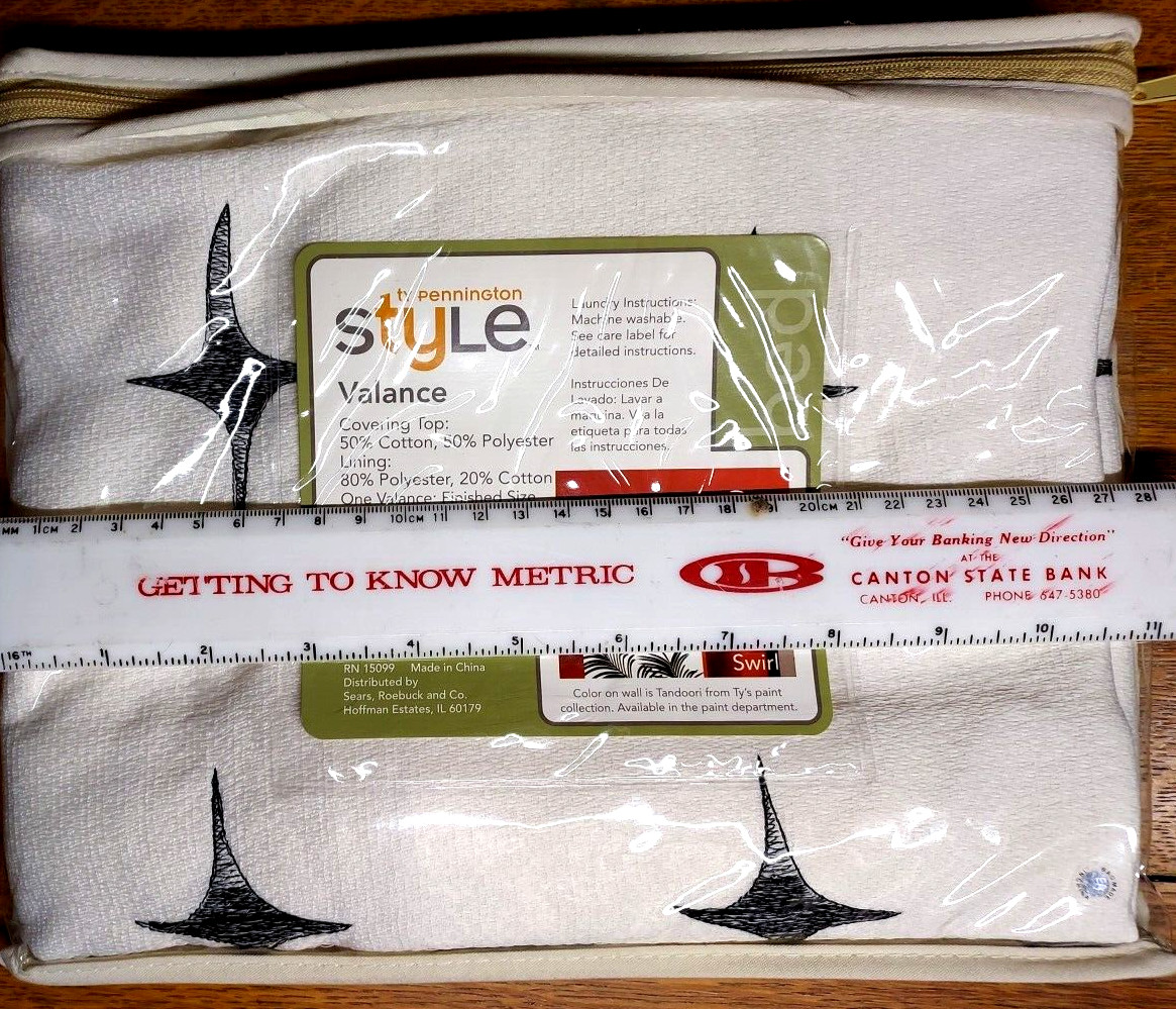 STYLE Ty Pennington Valance “Swirl” mcm star BRAND NEW IN PACKAGE 60×13 in.