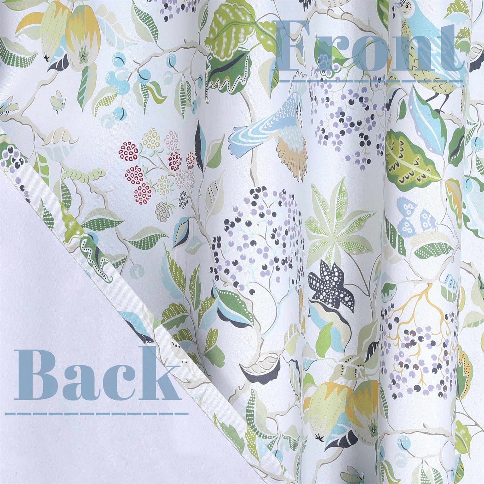 Farmhouse Blackout Curtains for Bedroom Balcony, Lifelike Birds and Flowers W…