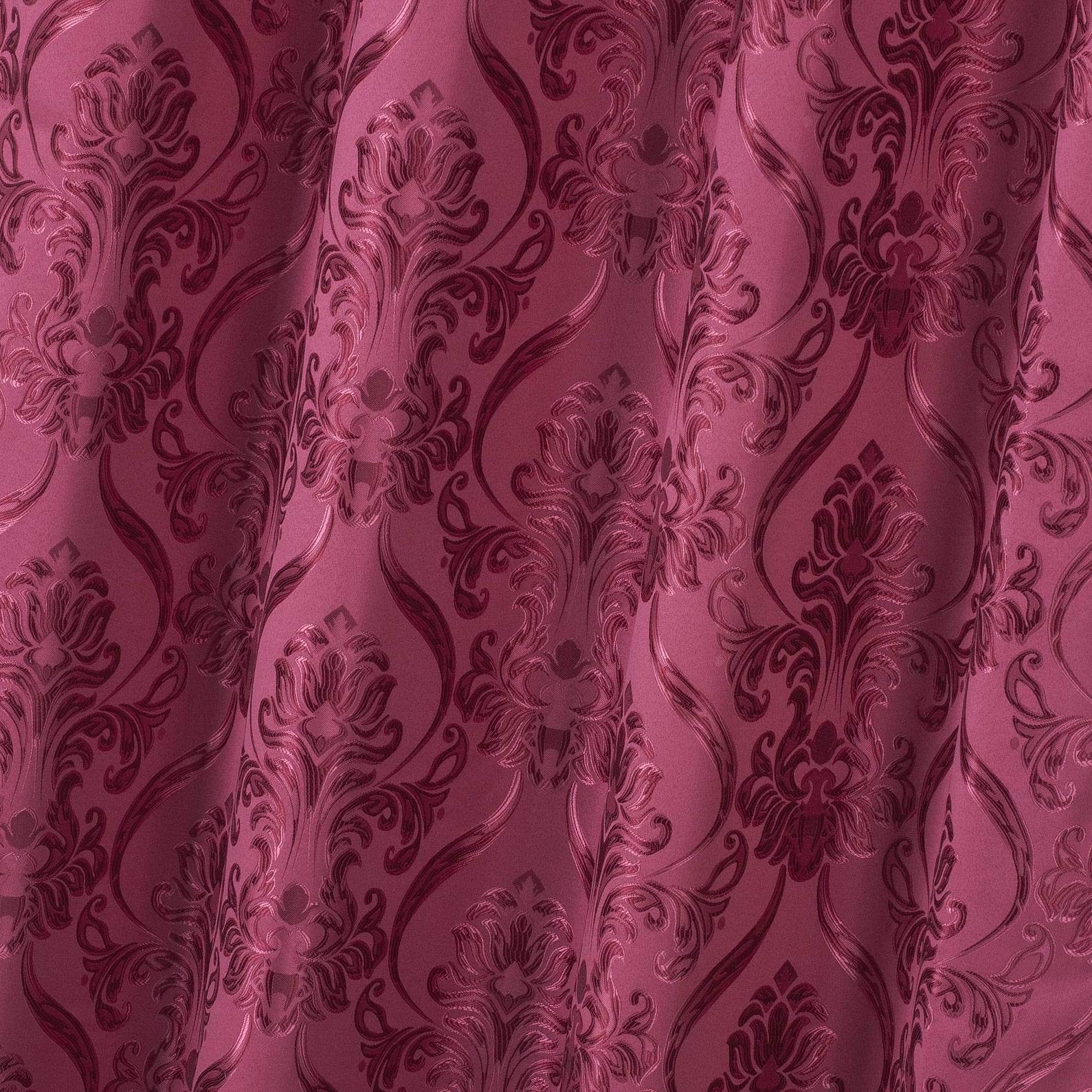 4Piece Burgundy Drape Set with Valance, Sheer, and 2 Tie Backs 84″