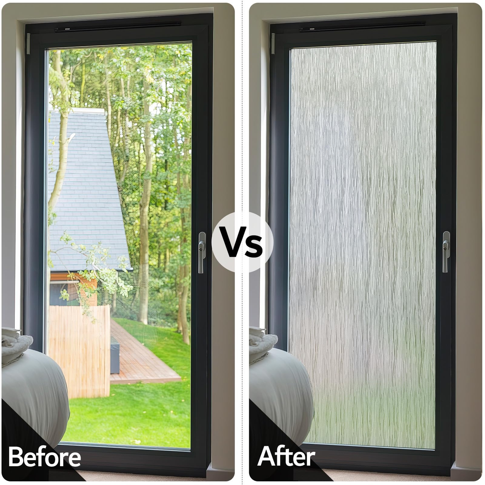 Non-Adhesive Frosted Privacy Window Film Removable Anti UV 17.7×78.7 inches
